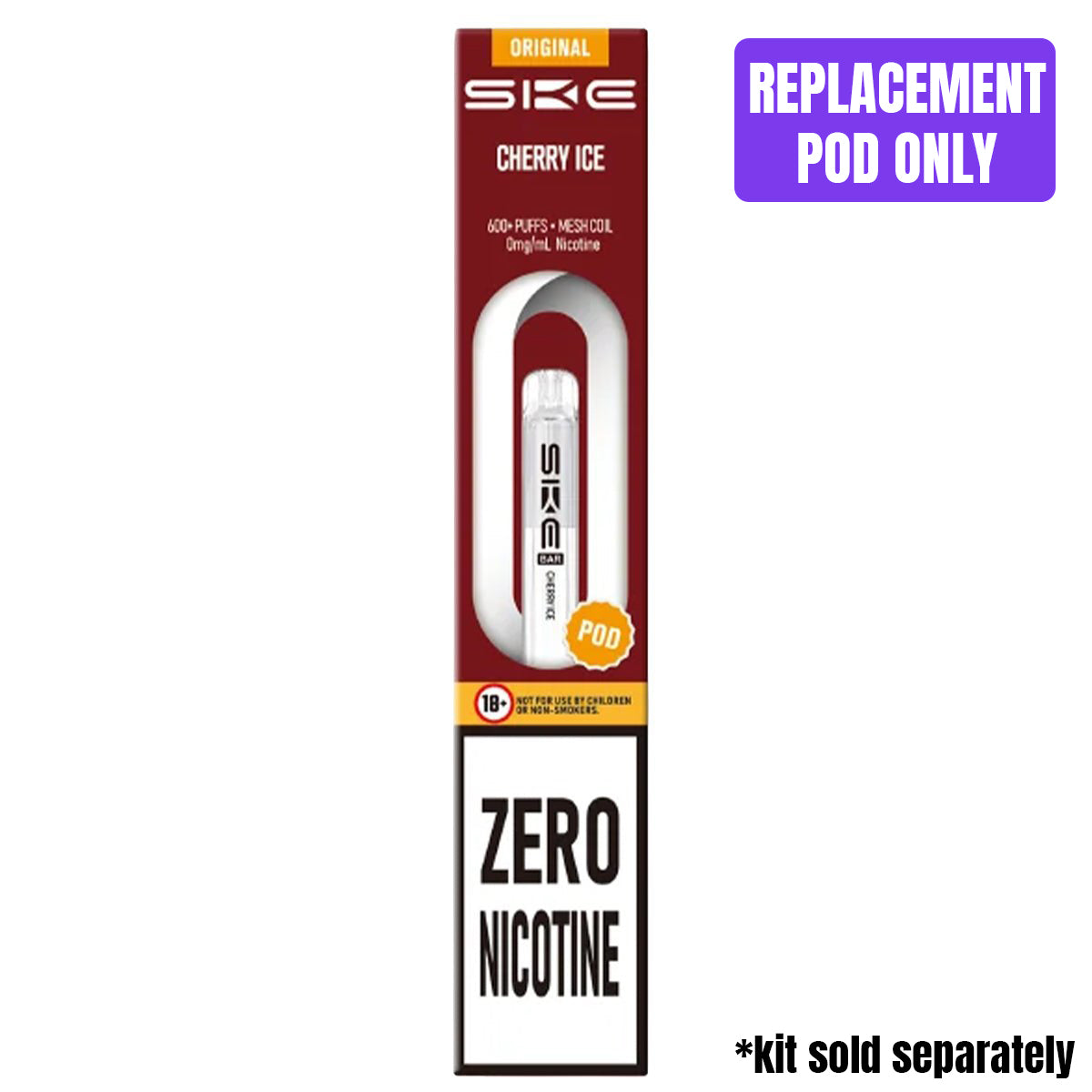 Cherry Ice Zero Nicotine Pre - Filled Pod by SKE 600 - Prime Vapes UK