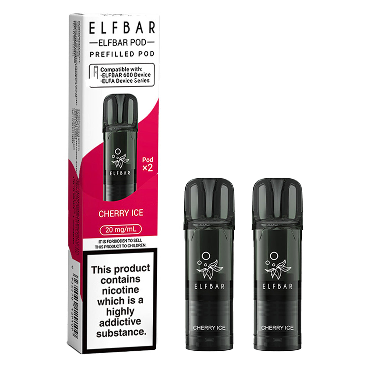 Cherry Ice Prefilled Pod by Elf Bar 600