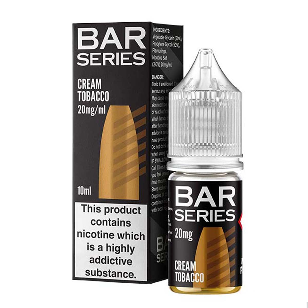Cream Tobacco 10ml Nic Salt By Bar Series - Prime Vapes UK