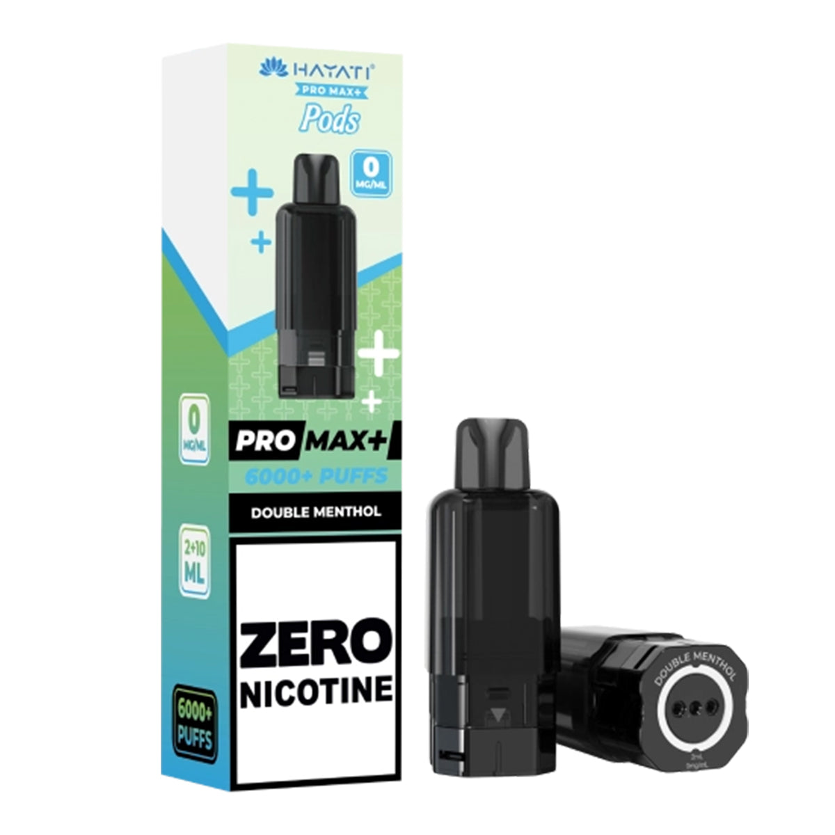 double menthol hayati plus 6k puff 0mg zero nicotine vape refill pods