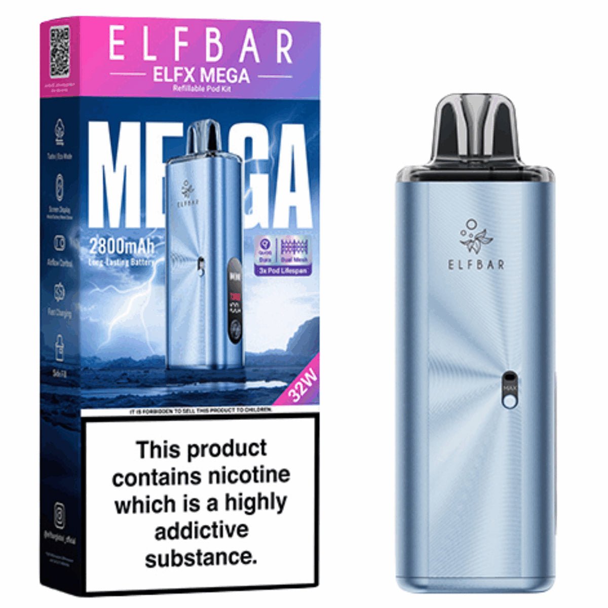 Elfx Mega Pod Vape Kit By Elf Bar | Free Bar Juice Prime Vapes UK Elfx Mega Pod Vape Kit By Elf Bar | Free Bar Juice Prime Vapes UK
