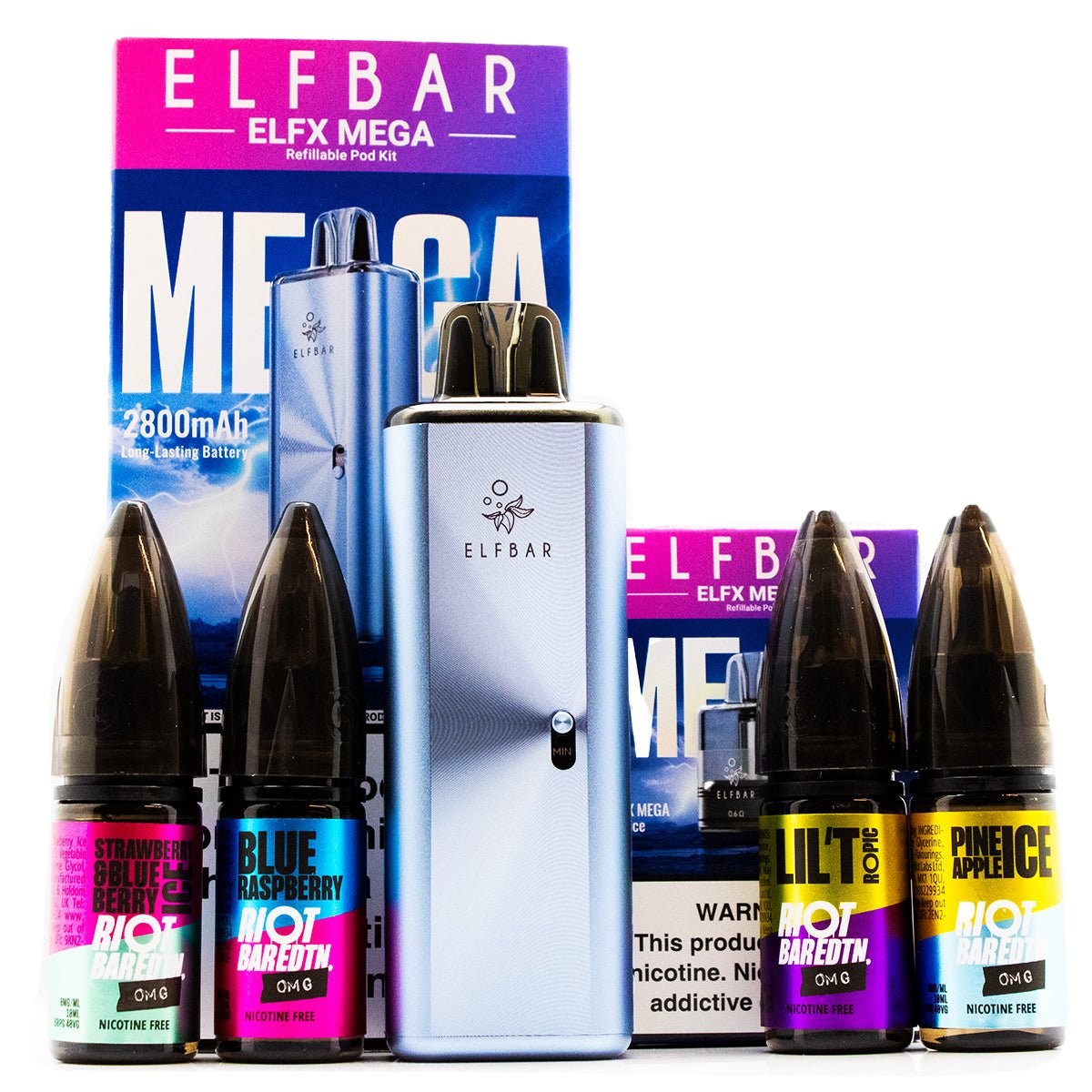 Elfx Mega Zero Nicotine Vape Bundle By Elf Bar - Prime Vapes UK
