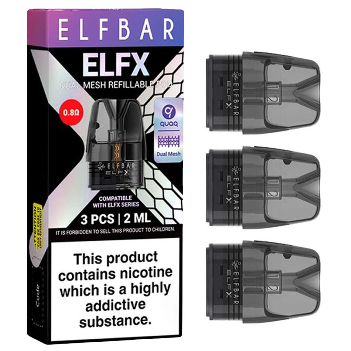 Elfx Replacement Pods By Elf Bar - Pack Of 3 Prime Vapes UK Elfx Replacement Pods By Elf Bar - Pack Of 3 Prime Vapes UK