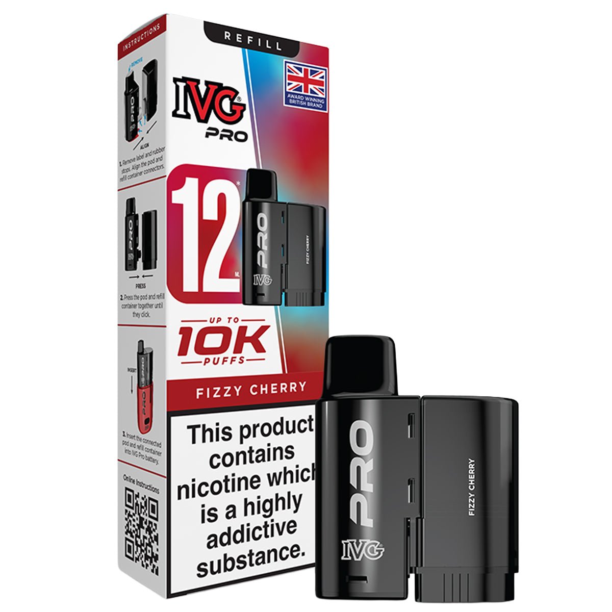 Fizzy Cherry Pro 12 Pre - filled Pod by IVG - Prime Vapes UK