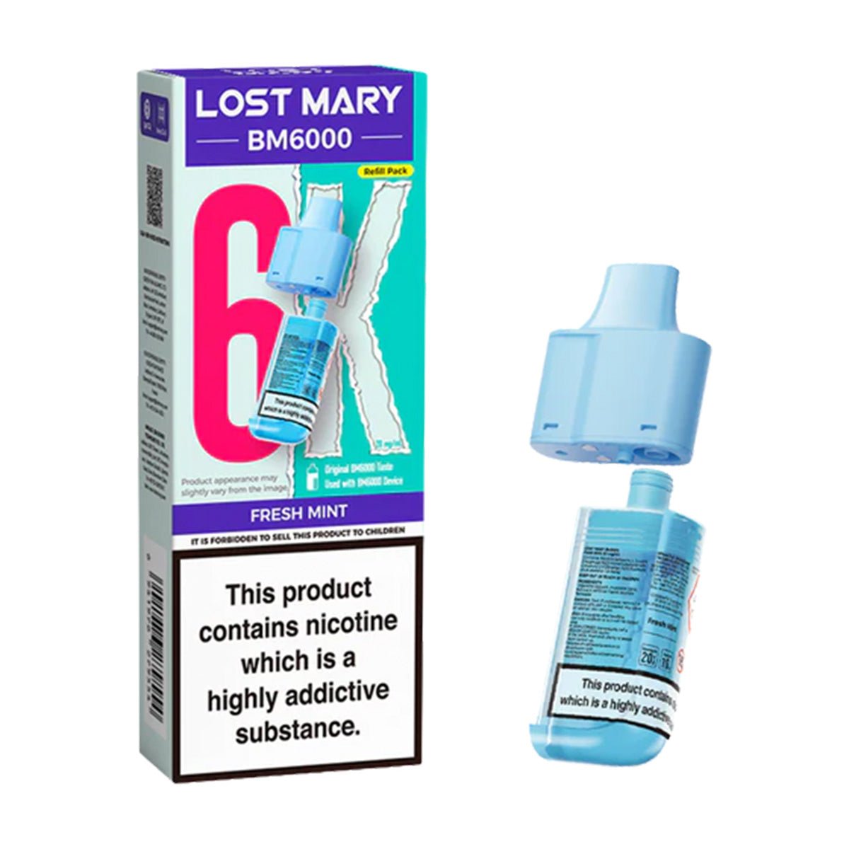 Fresh Mint BM6000 Prefilled Pod by Lost Mary - Prime Vapes UK