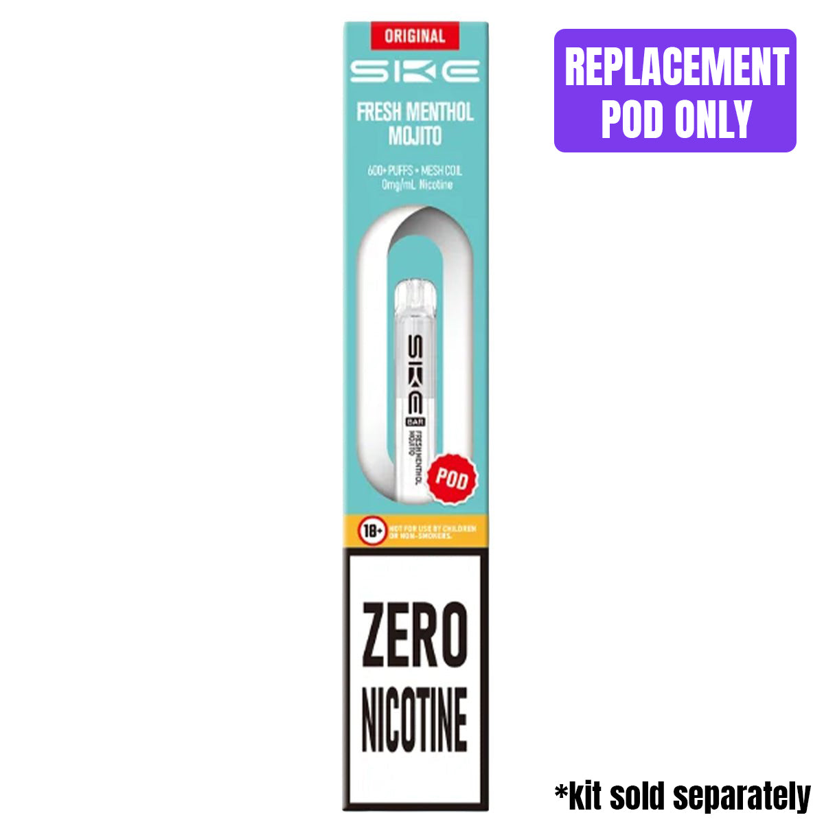 Fresh Menthol Mojito Zero Nicotine Pre - Filled Pod by SKE 600 - Prime Vapes UK