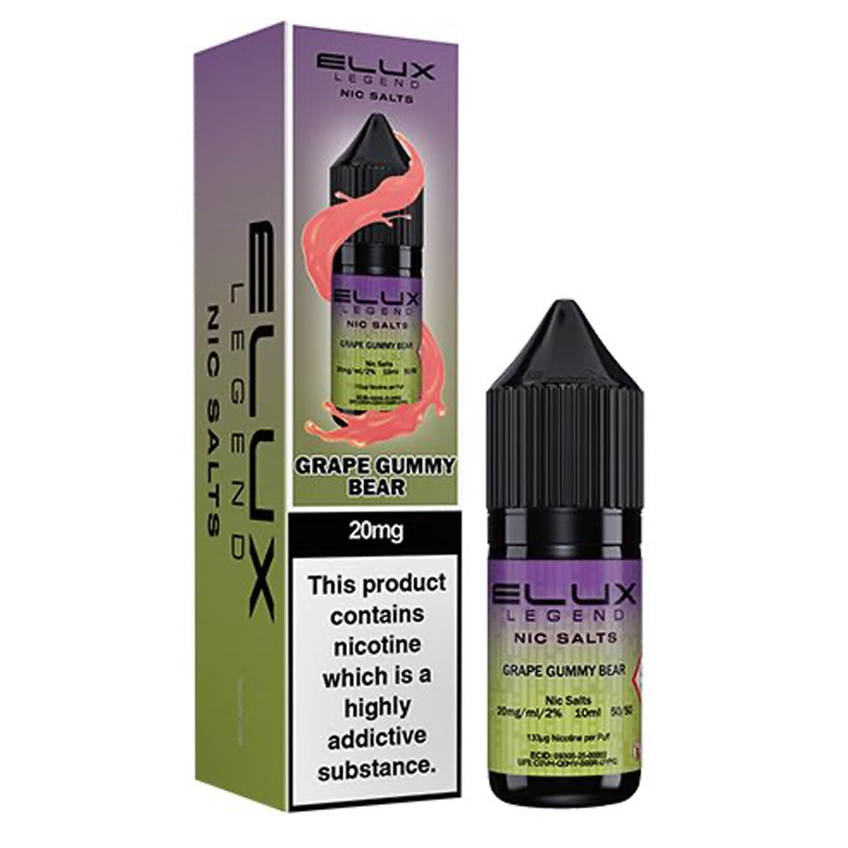 Grape Gummy Bear 10ml Nic Salt E-liquid By Elux Legend