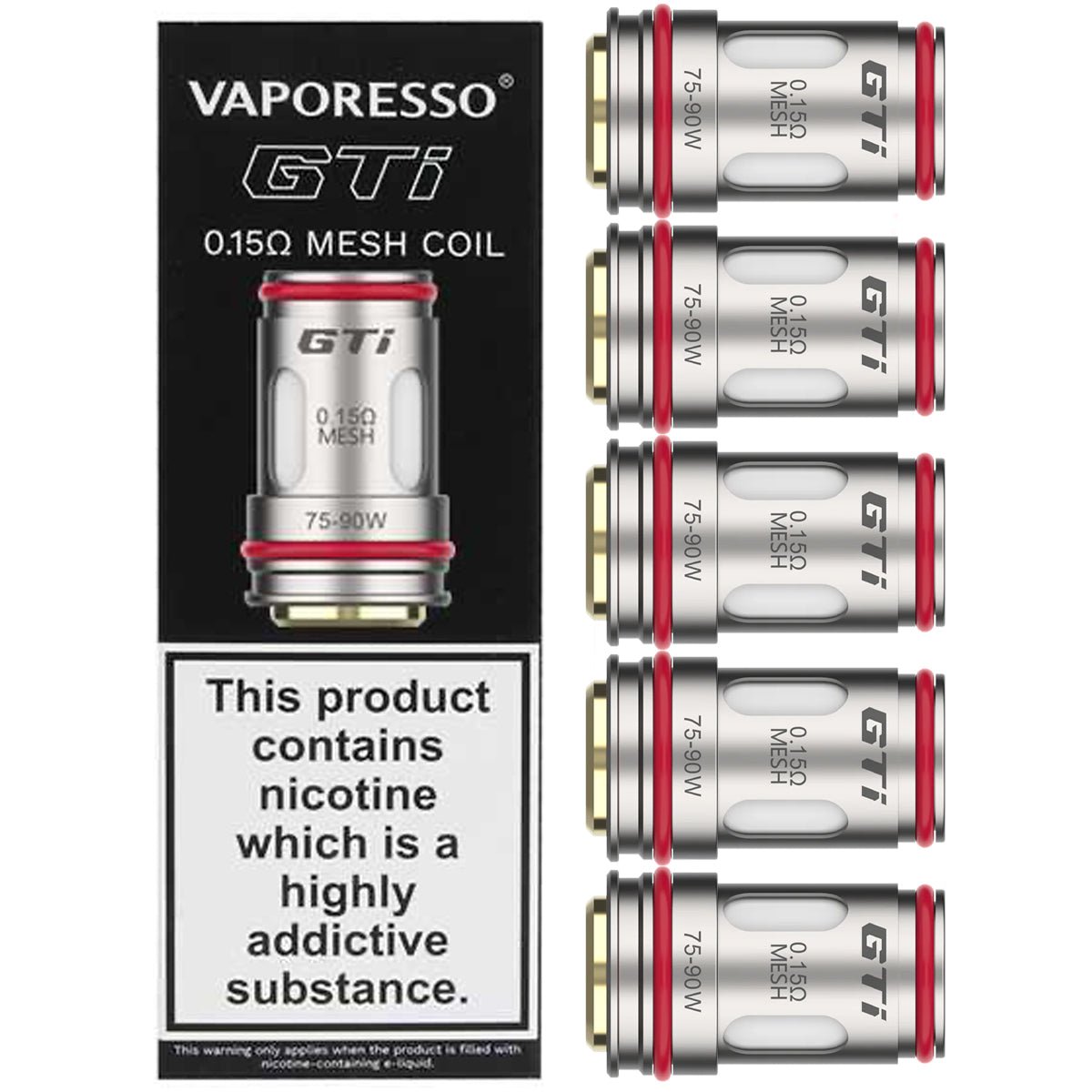GTi Replacement Mesh Coils By Vaporesso 0.15ohm - 5 Pack - Prime Vapes UK