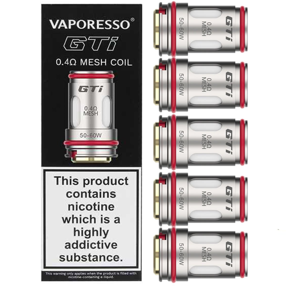 GTi Replacement Mesh Coils By Vaporesso 0.4ohm - 5 Pack - Prime Vapes UK