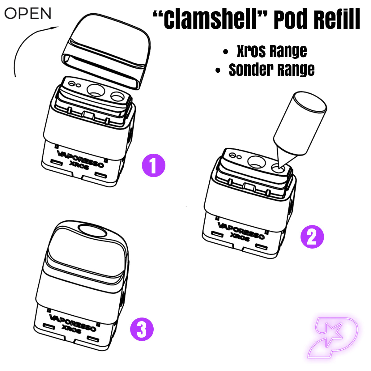 how to fill clamshell vape pod