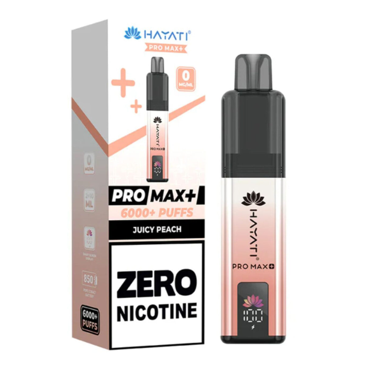 juicy peach hayati 6k plus 0mg zero nicotine vapes - Prime Vapes UK Vape shop