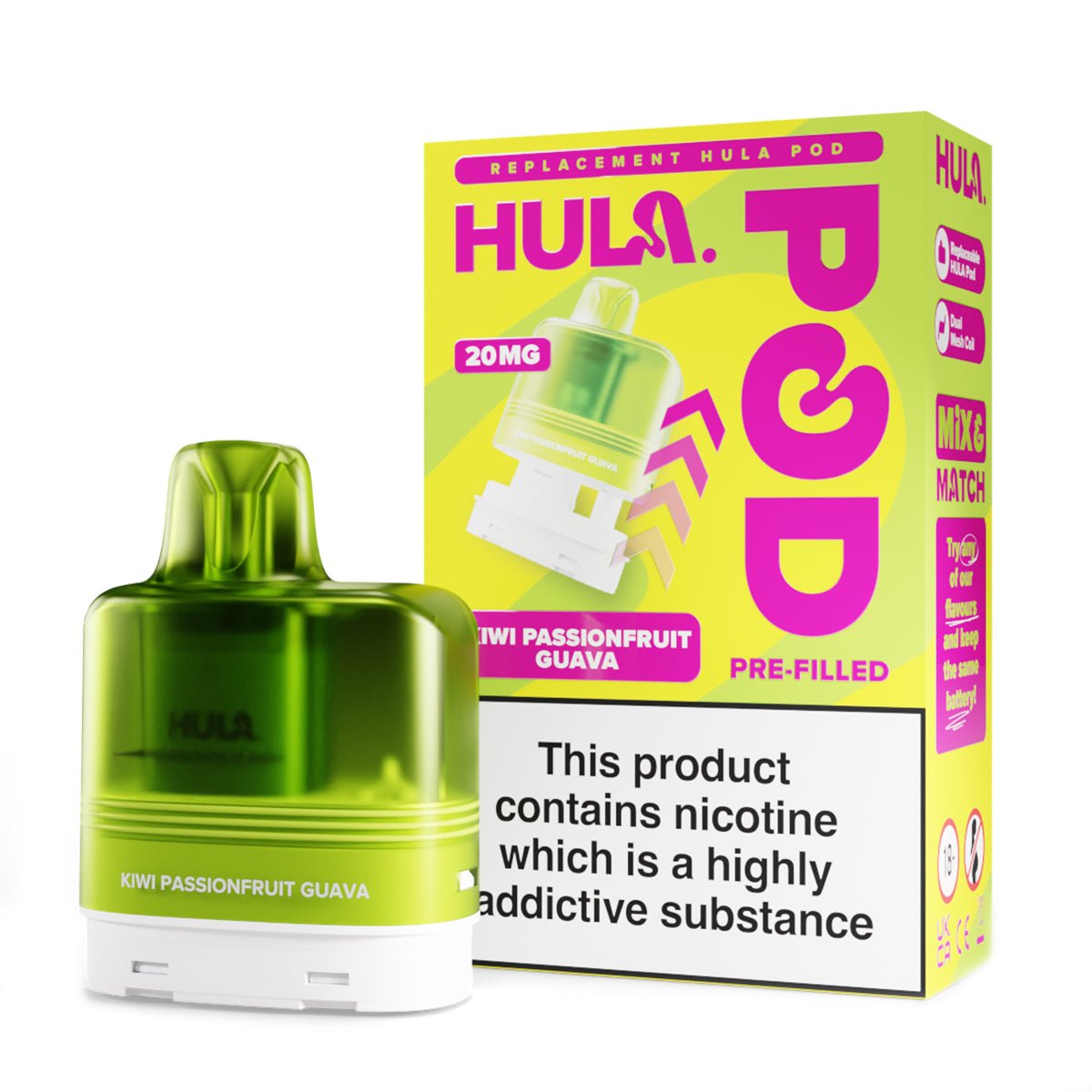 Kiwi Passionfruit Guava Prefilled Pod by Hula - Prime Vapes UK