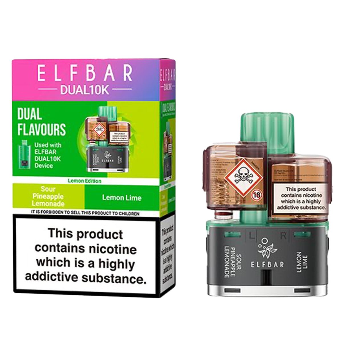 Lemon Edition Pre - filled Pods By ElfBar 10K Dual - Prime Vapes UK