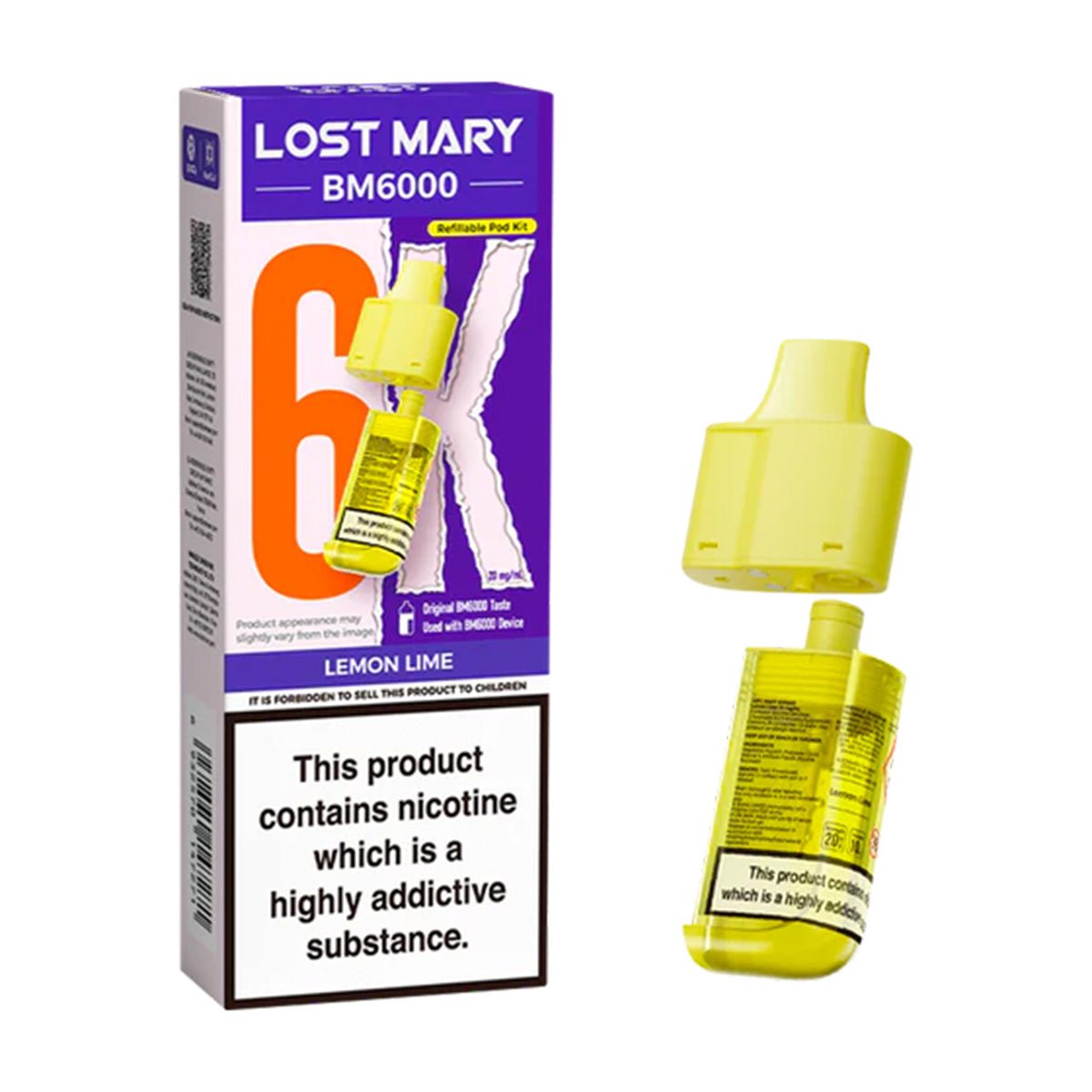 Lemon Lime BM6000 Prefilled Pod by Lost Mary - Prime Vapes UK