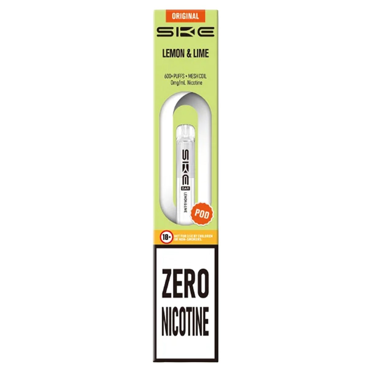 Lemon & Lime Zero Nicotine Pre - Filled Pod by SKE 600 - Prime Vapes UK