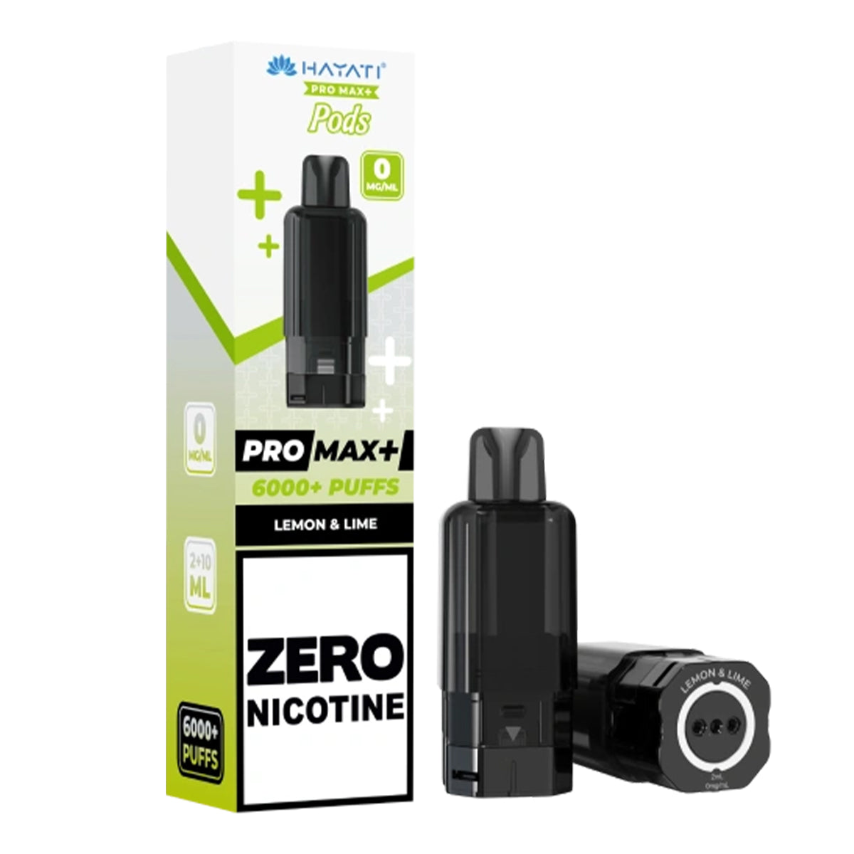 lemon lime hayati plus 6k puff 0mg zero nicotine vape refill pods