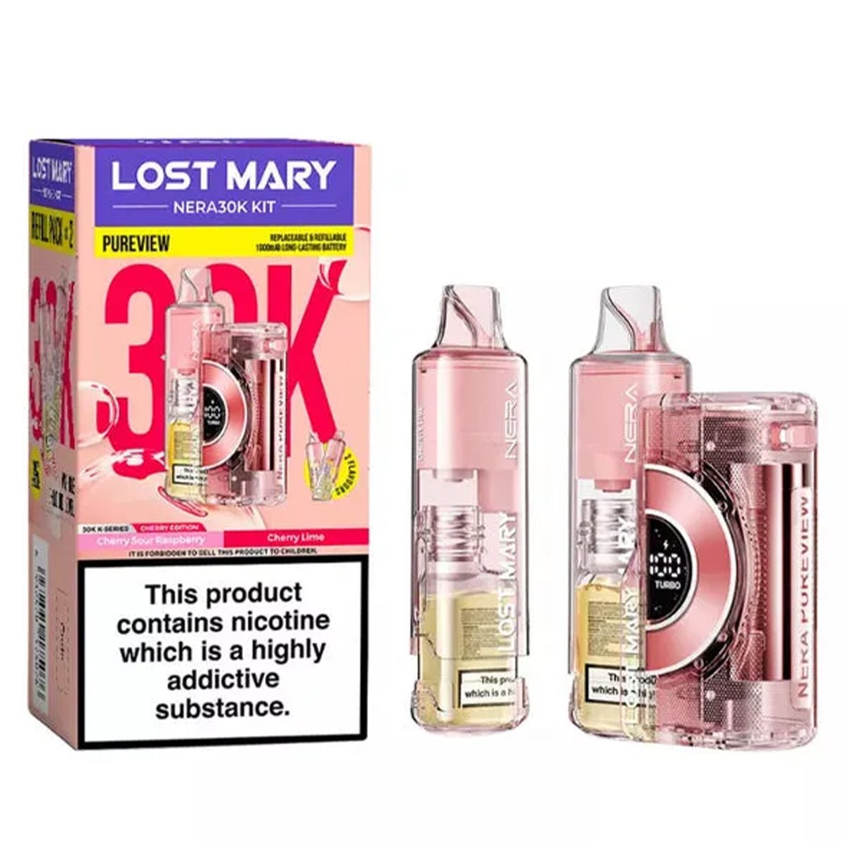 Nera 30K Pureview Rechargeable Pre-Filled Pod Kit by Lost Mary Prime Vapes UK Nera 30K Pureview Rechargeable Pre-Filled Pod Kit by Lost Mary Prime Vapes UK