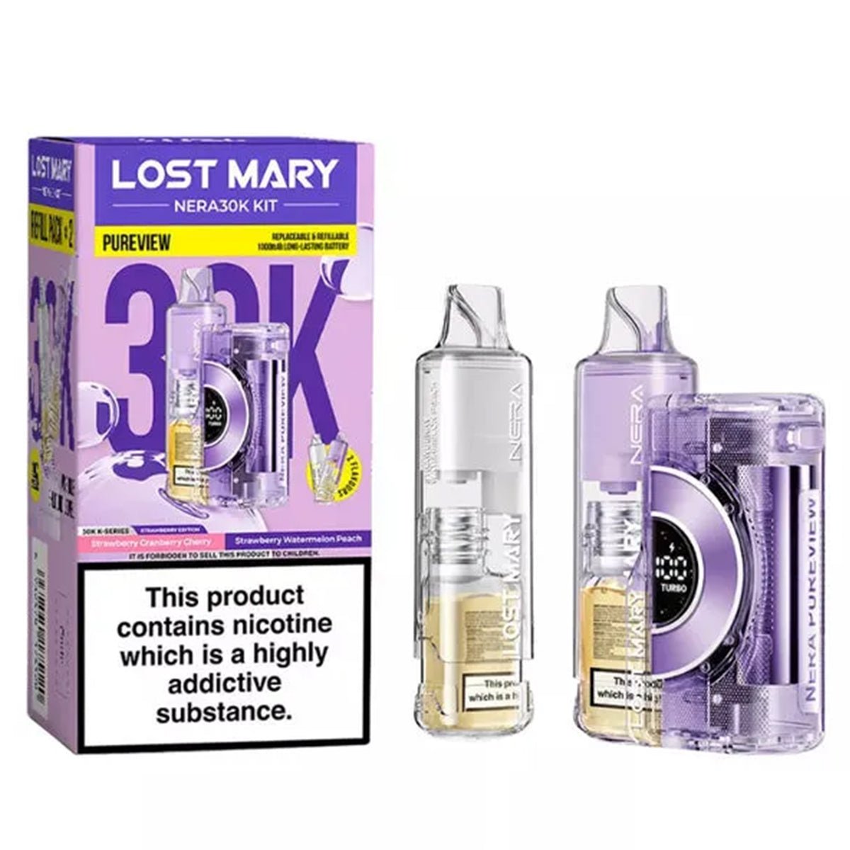 Nera 30K Pureview Rechargeable Pre - Filled Pod Kit by Lost Mary - Prime Vapes UK