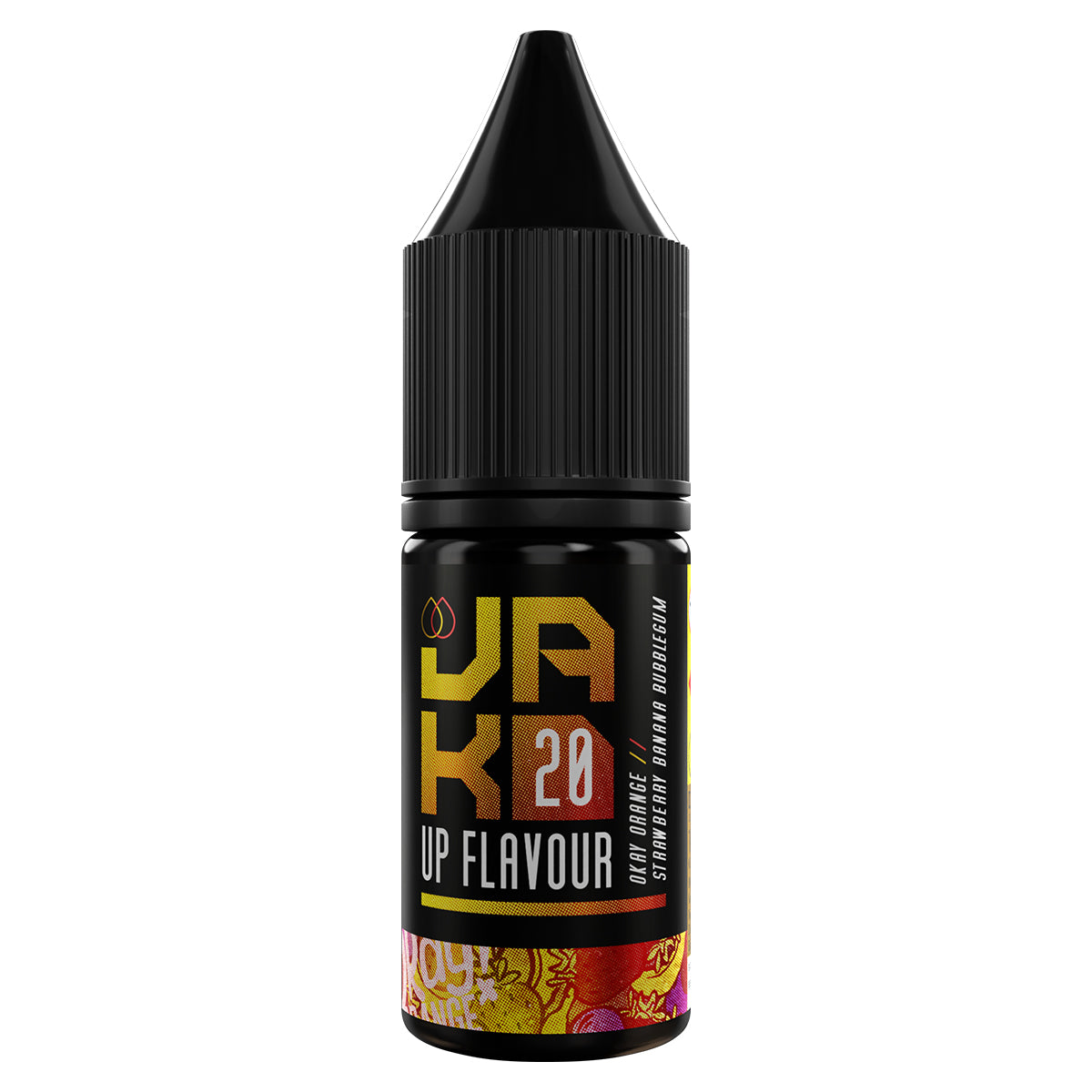 okay orange strawberry banana bubblegum 10ml nic salt vape juice by jakd - prime vapes uk
