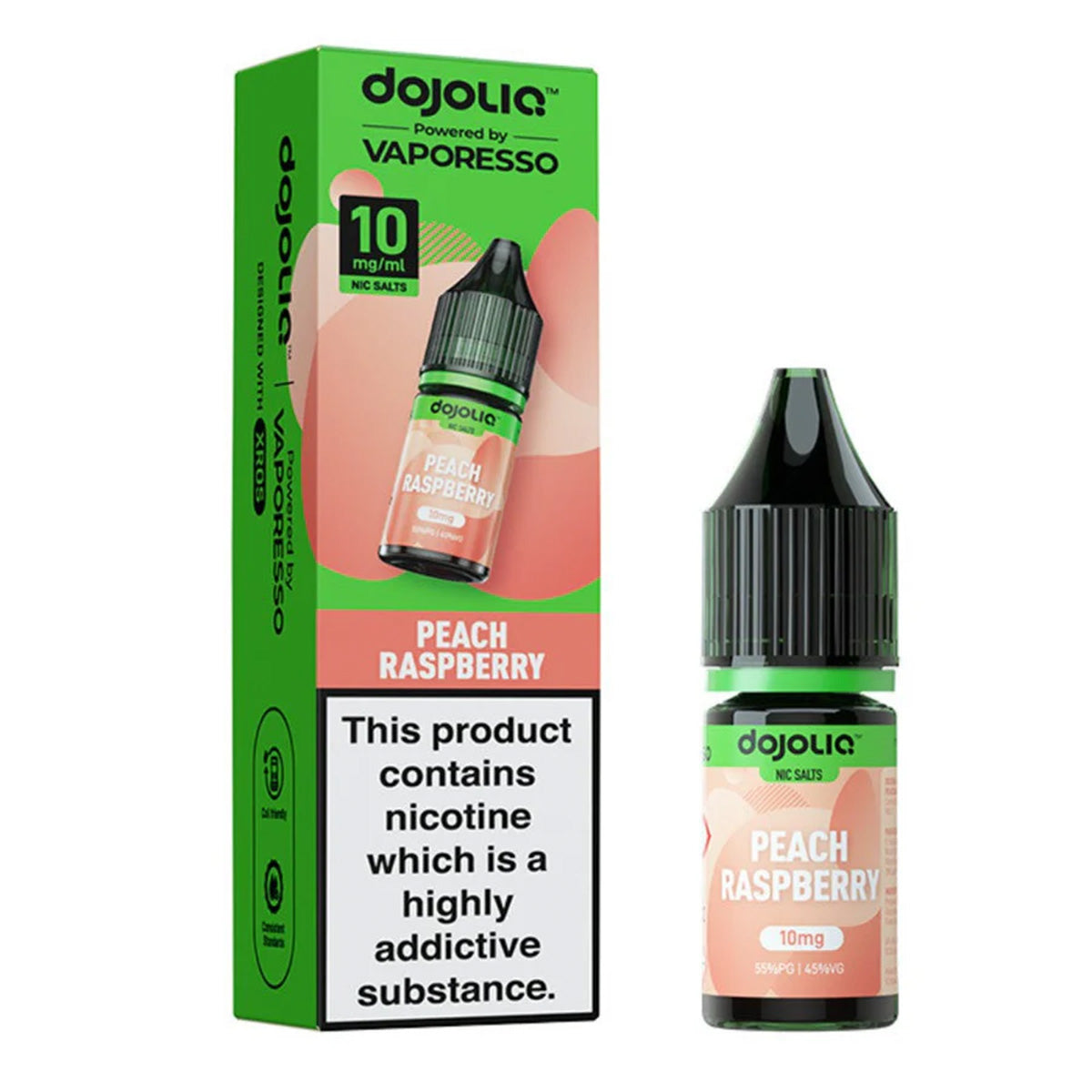 peach raspberry dojoliq 10ml nic salt vape juice by vaporesso