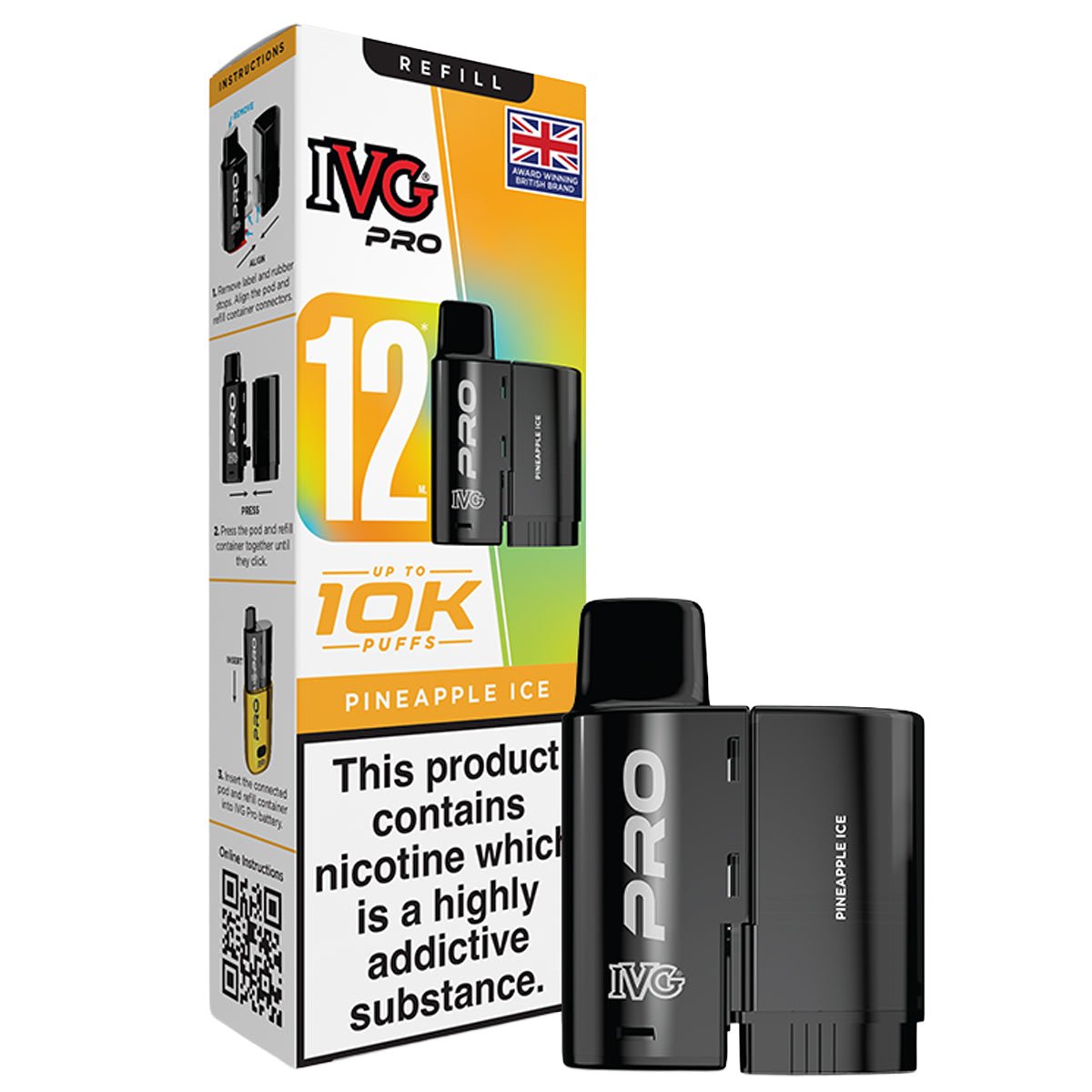Pineapple Ice Pro 12 Pre - filled Pod by IVG - Prime Vapes UK