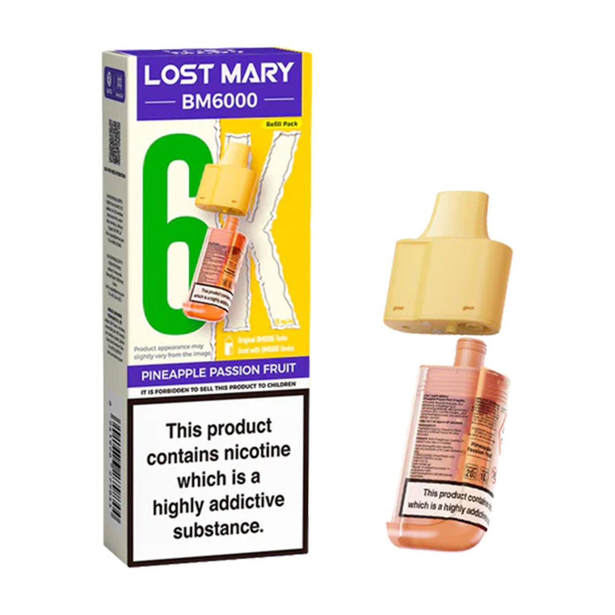 Pineapple Passion Fruit BM6000 Prefilled Pod by Lost Mary - Prime Vapes UK