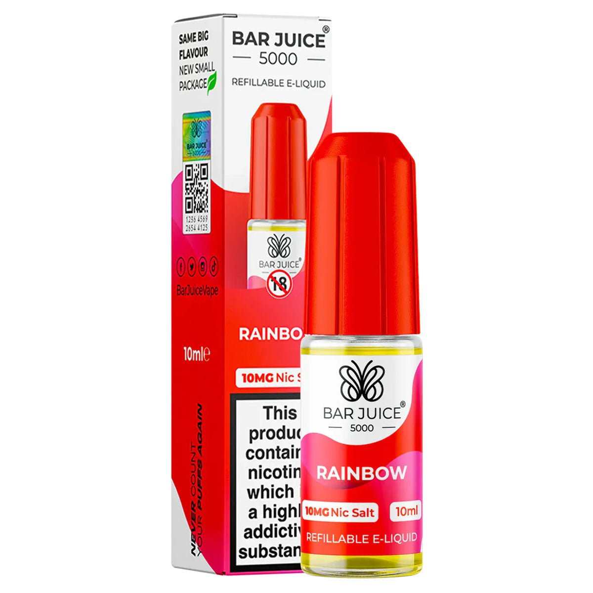 Rainbow 10ml Nic Salt E-liquid By Bar Juice 5000 - Prime Vapes UK