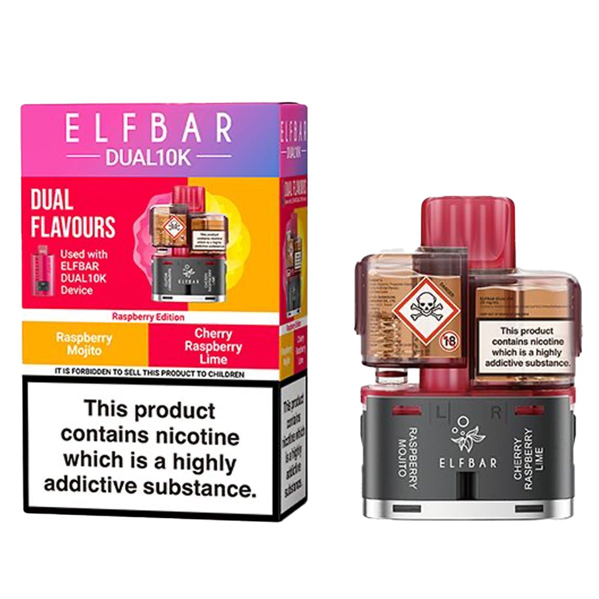 Raspberry Edition Pre - filled Pods By ElfBar 10K Dual - Prime Vapes UK