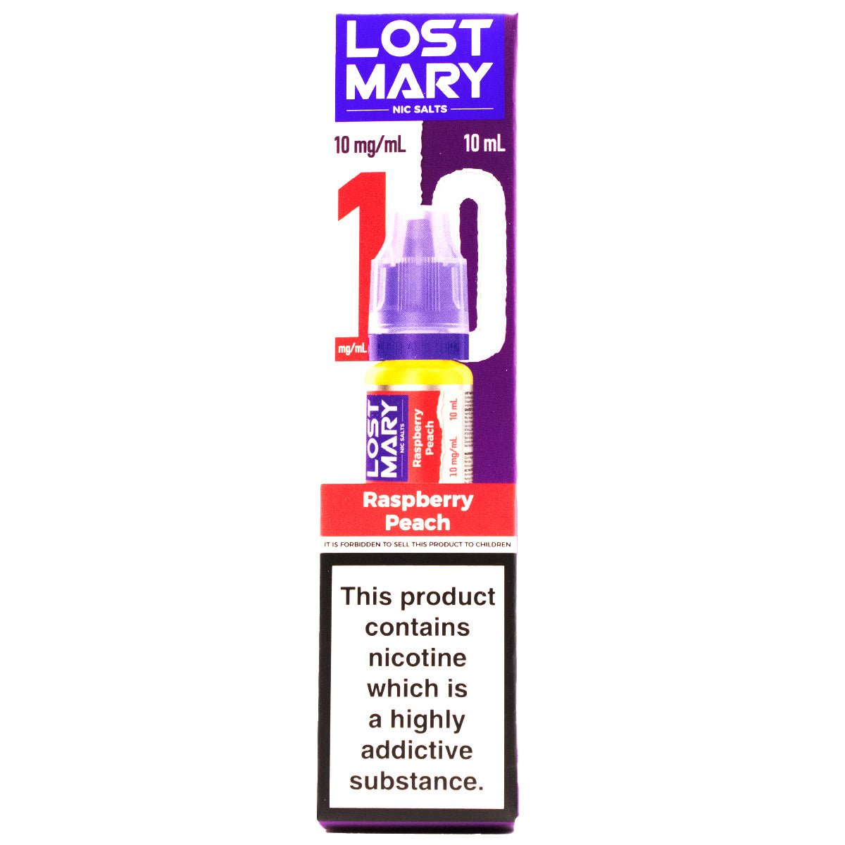 Raspberry Peach 10ml Nic Salt E - liquid By Lost Mary Nic Salts - Prime Vapes UK