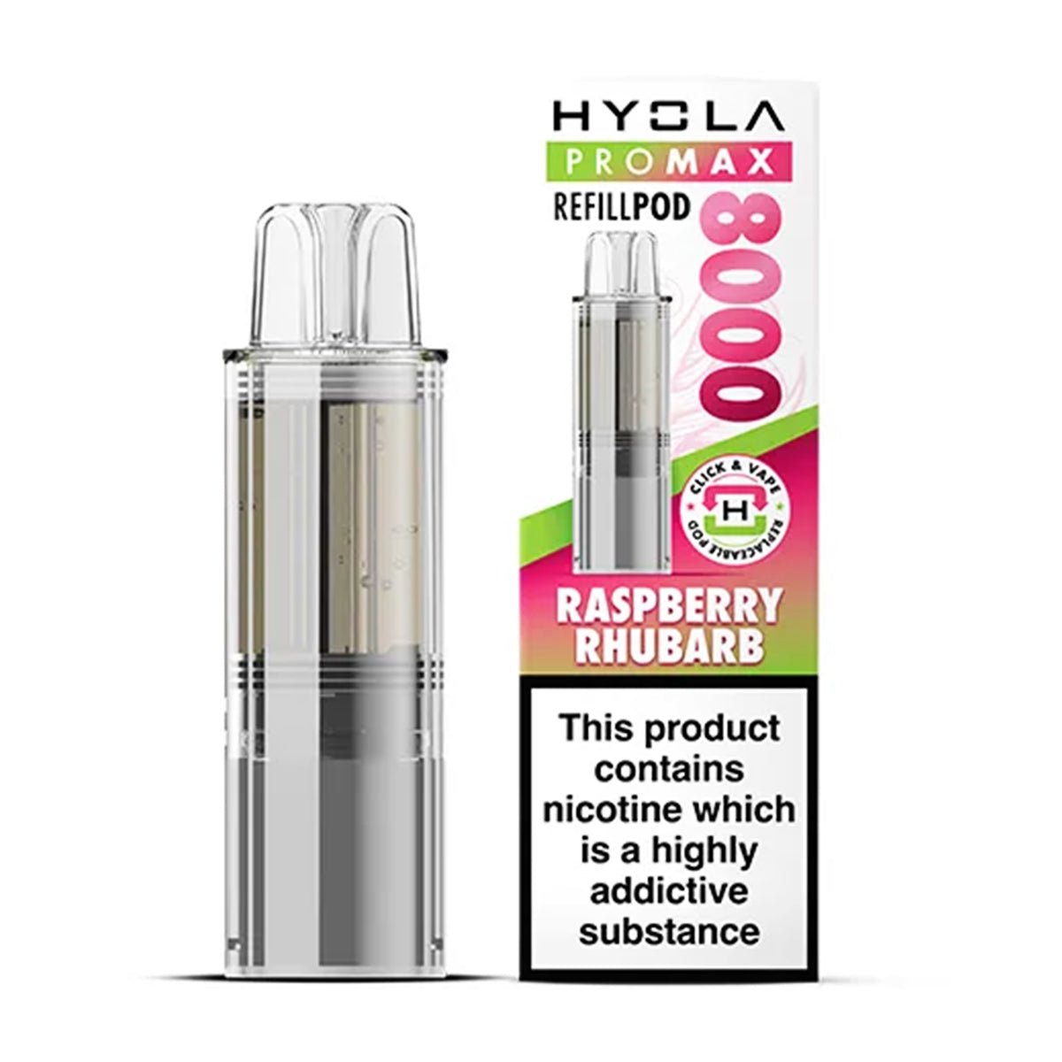 Raspberry Rhubarb Pro Max 8000 Prefilled Pod by Hyola - Prime Vapes UK