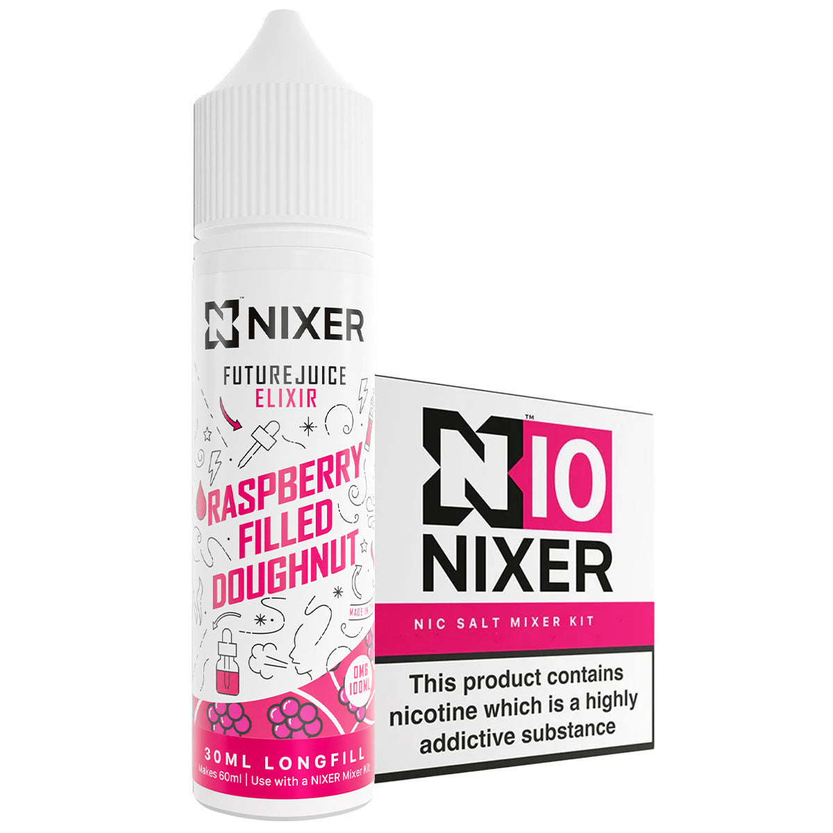 Raspberry Filled Doughnut 30ml Longfill Concentrate By Nixer x Future Juice