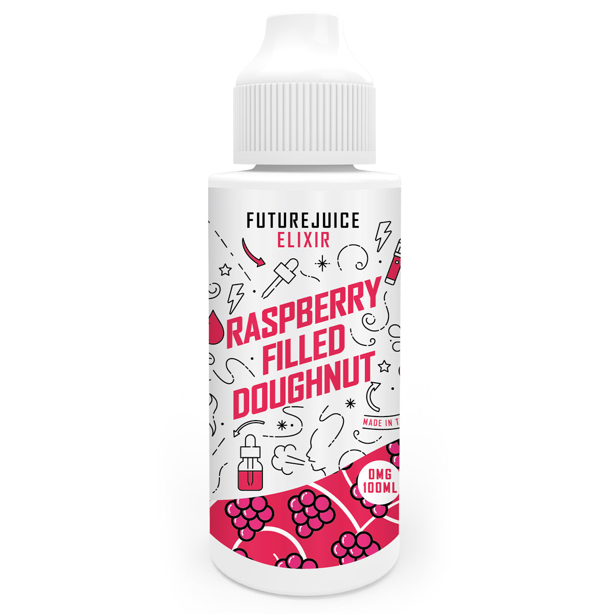 raspberry filled doughnut future juice 100ml shortfill e-liquid