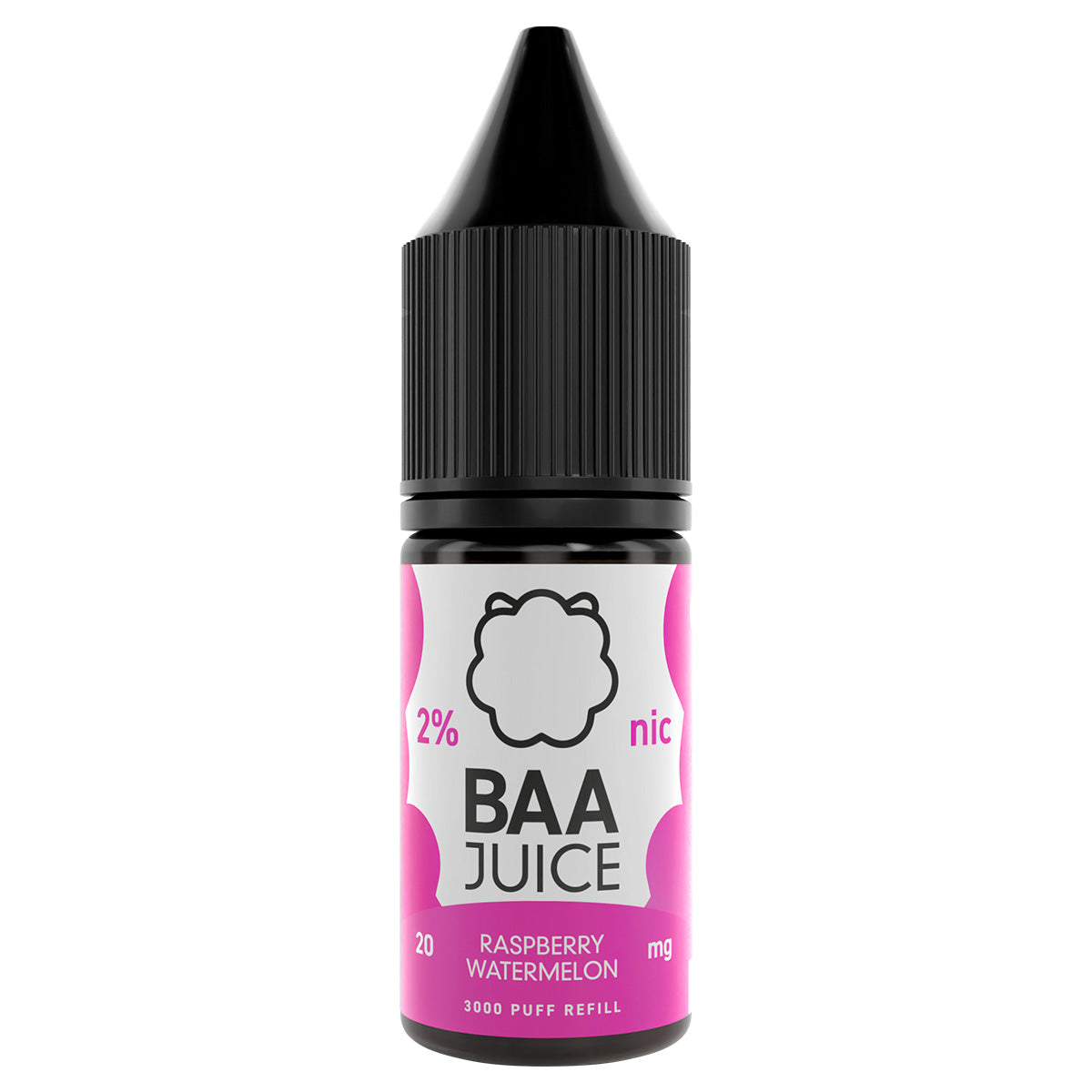 raspberry watermelon 10ml nic salt vape juice by baa juice - prime vapes uk