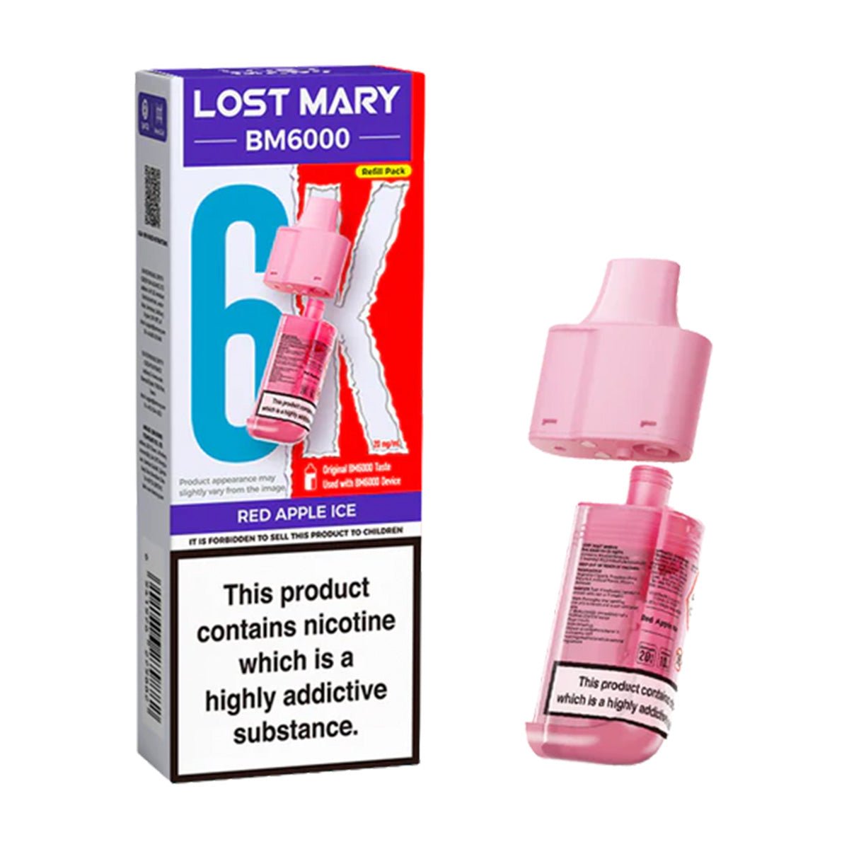 Red Apple Ice BM6000 Prefilled Pod by Lost Mary - Prime Vapes UK