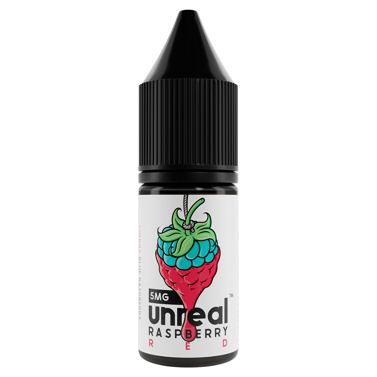 red 10ml nic salt vape juice by unreal raspberry