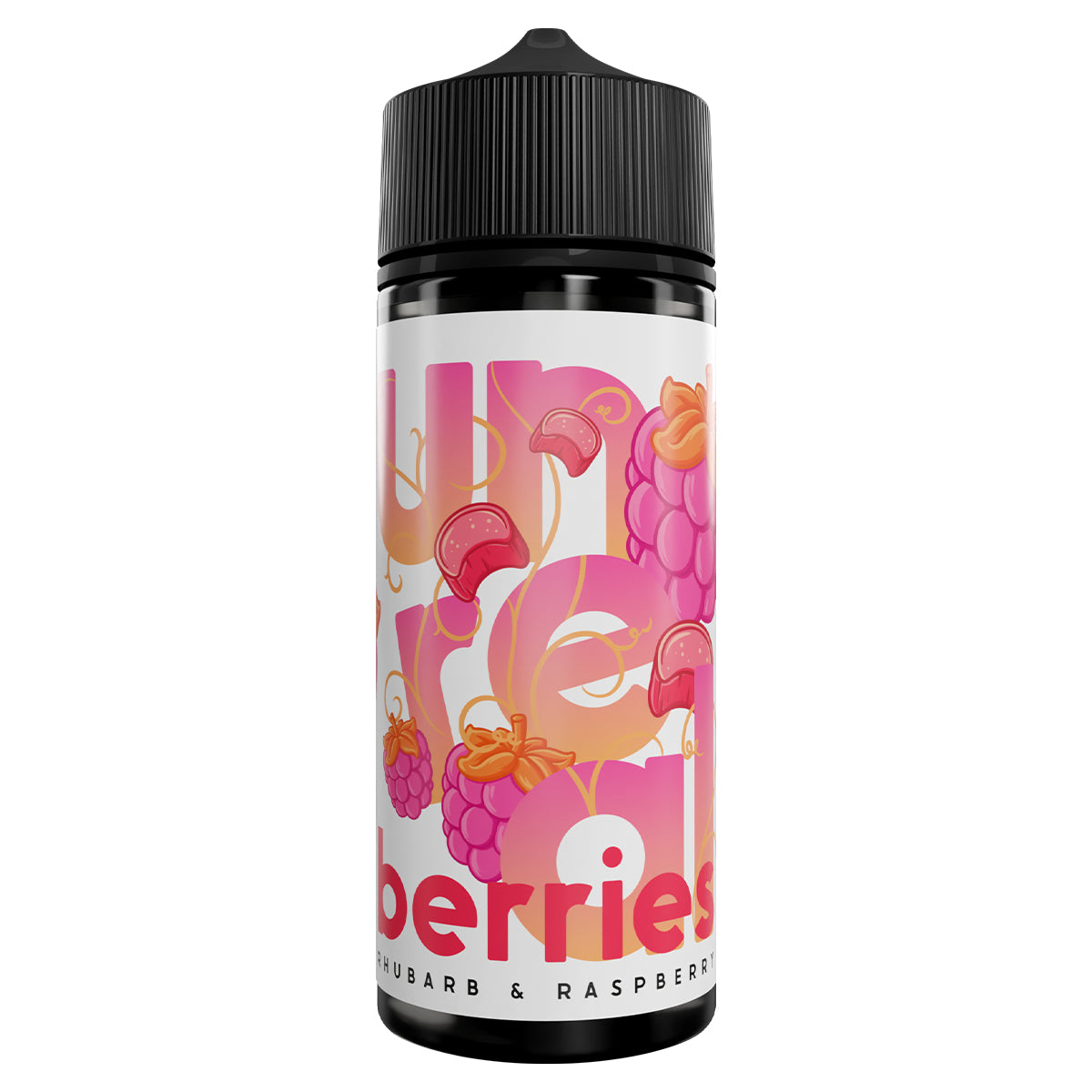 rhubarb raspberry 100ml vape juice shortfill by unreal berries - prime vapes uk