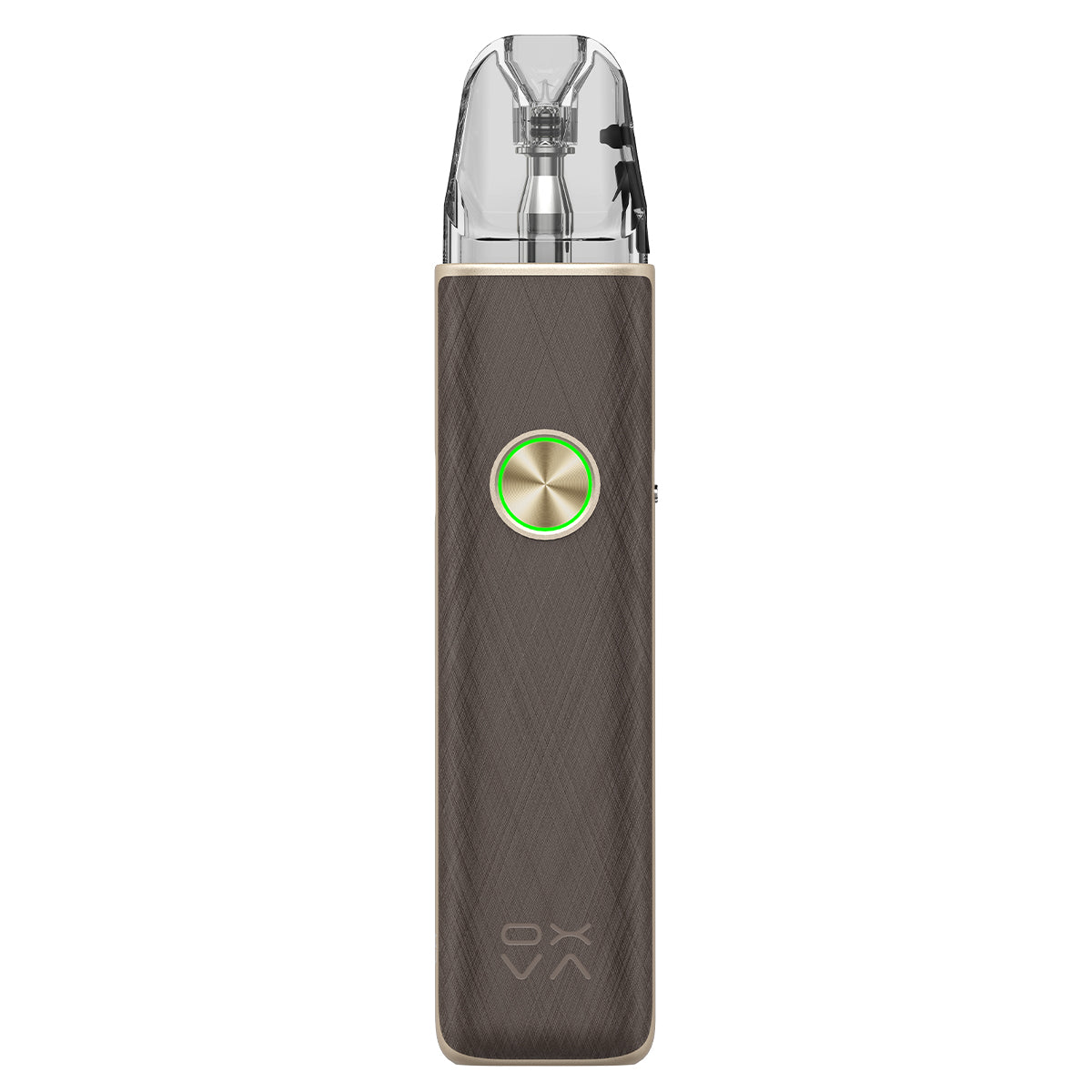 oxva xlim 4 vape pod kit in silken brown leather