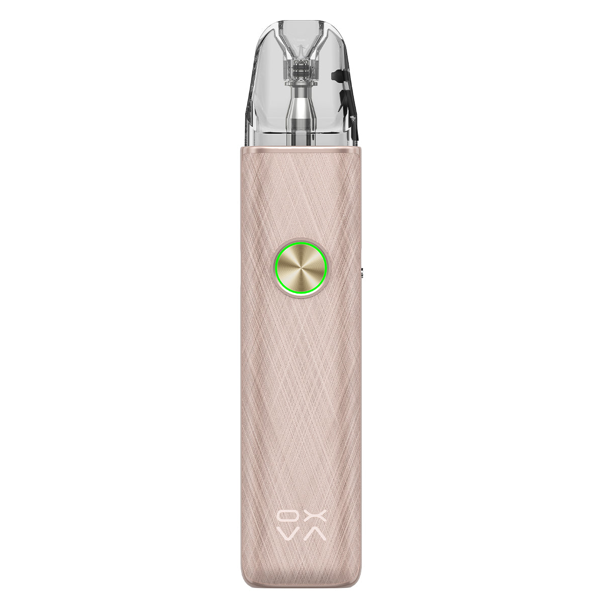 oxva xlim 4 vape pod kit in silken champagne leather