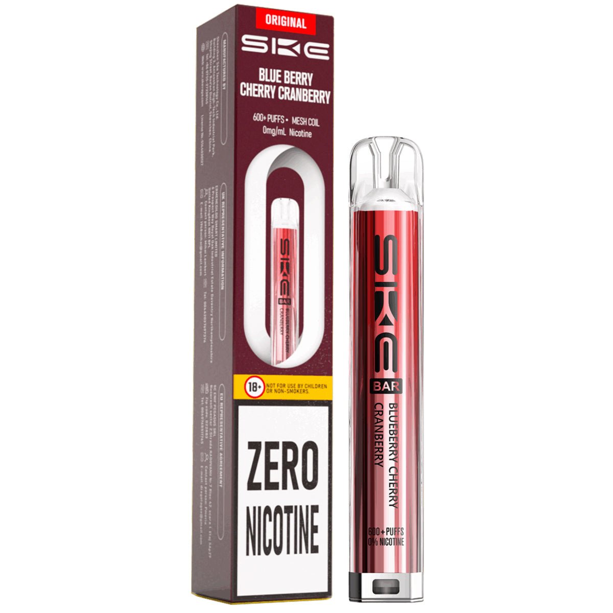 ske disposable vape SKE 600 Crystal Bar Zero Nicotine Pre-Filled Pod Kit