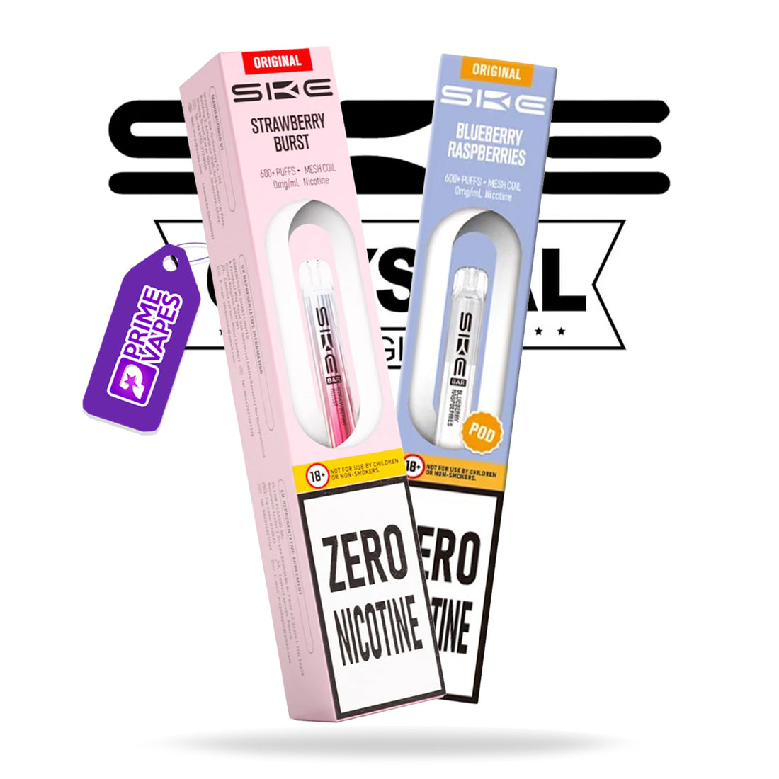 SKE Crystal Bar 600 zero nicotine vapes