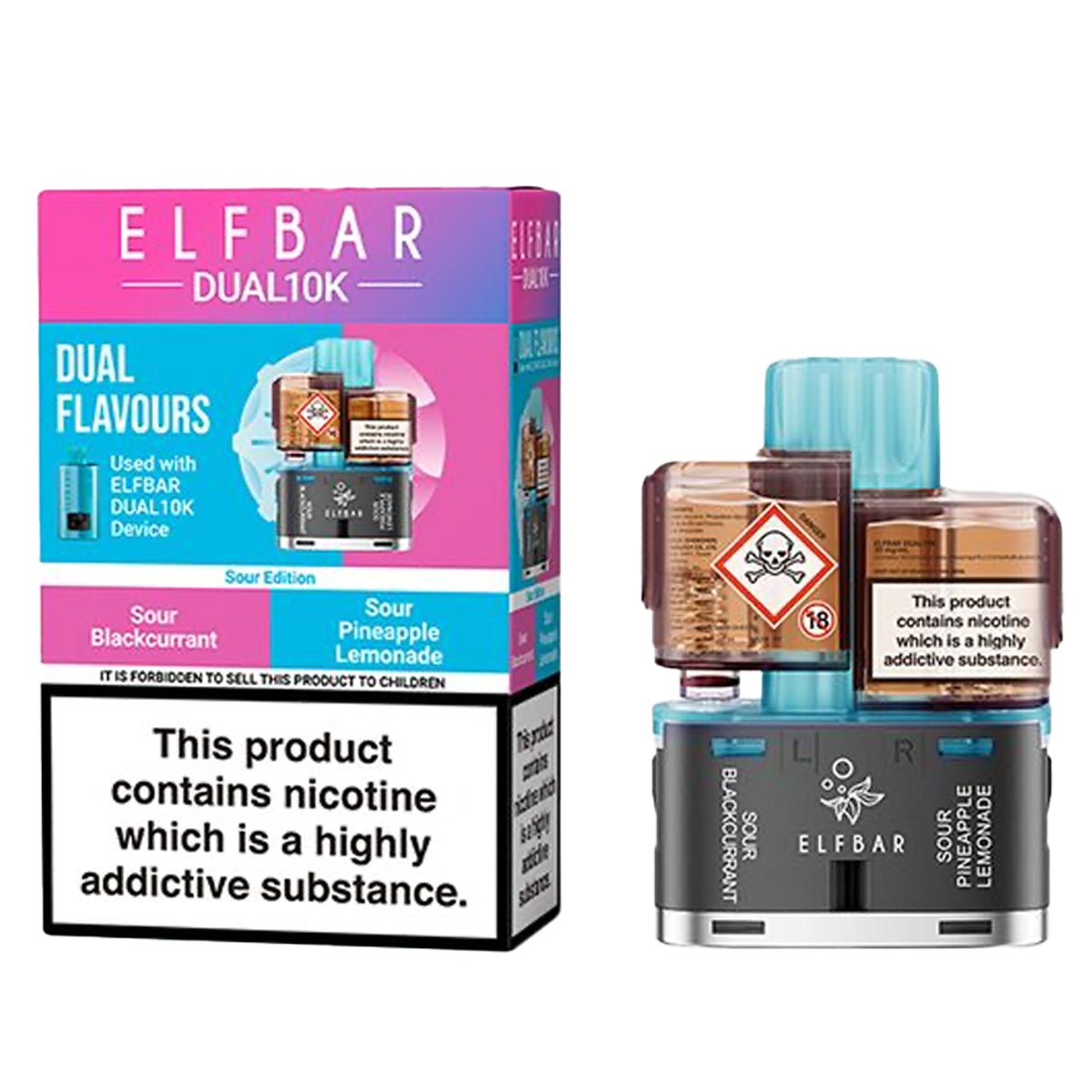 Sour Edition Pre - filled Pods By ElfBar 10K Dual - Prime Vapes UK