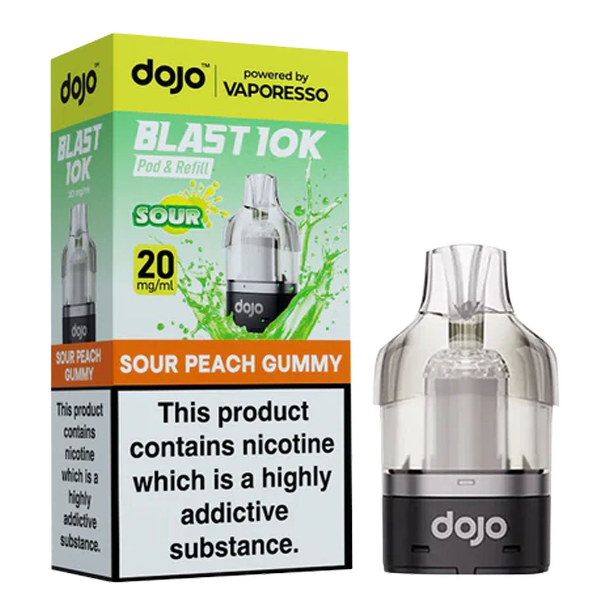 Sour Peach Gummy Dojo Blast 10K Pre - filled Pod by Vaporesso - Prime Vapes UK