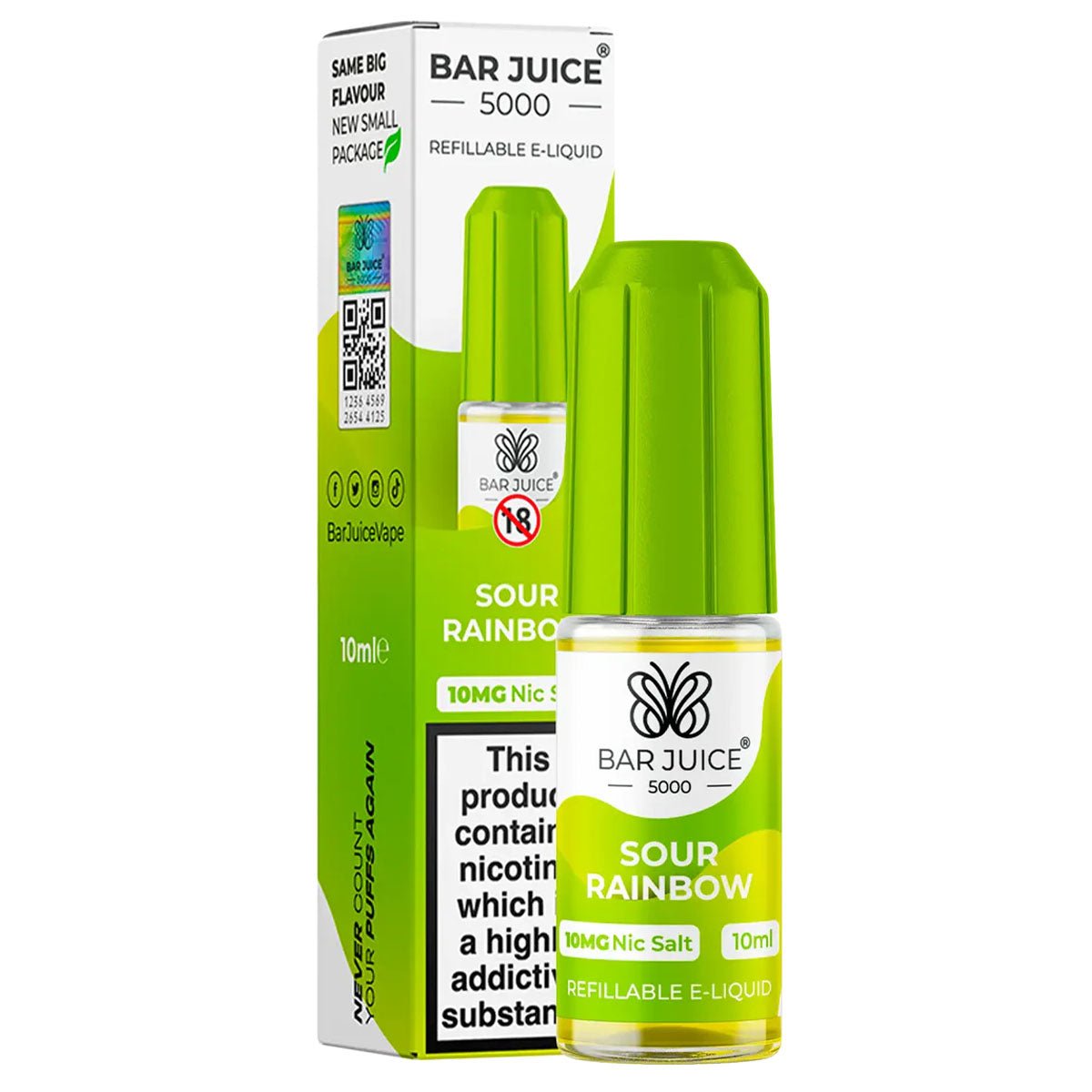 Sour Rainbow 10ml Nic Salt E-liquid By Bar Juice 5000 - Prime Vapes UK