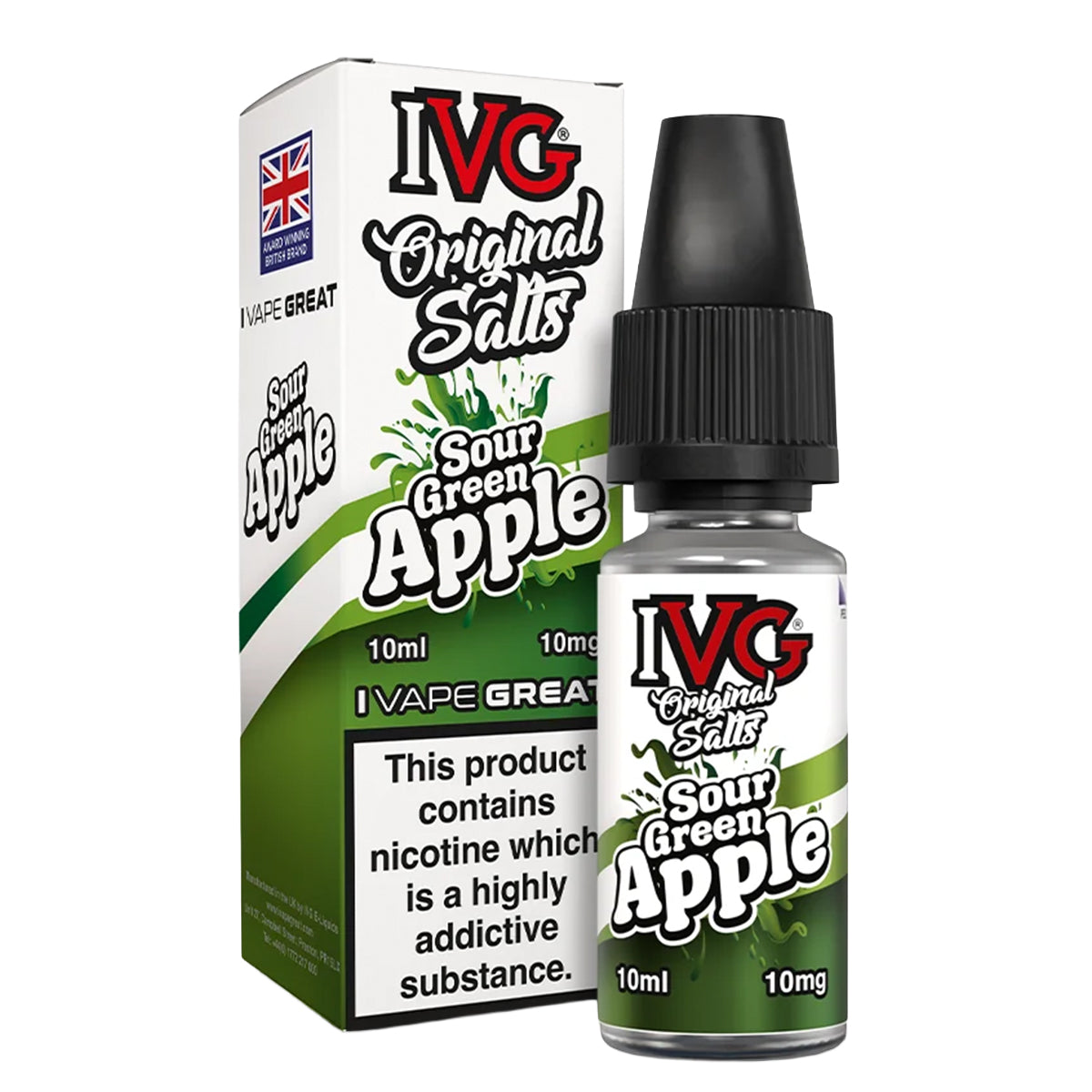 Sour Green Apple 10ml Nic Salt by IVG Original Salts