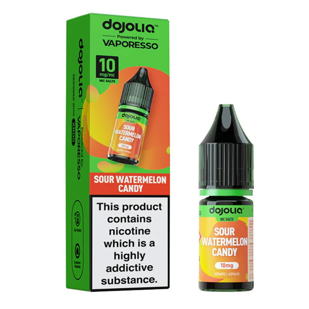 sour watermelon candy dojoliq 10ml nic salt vape juice by vaporesso