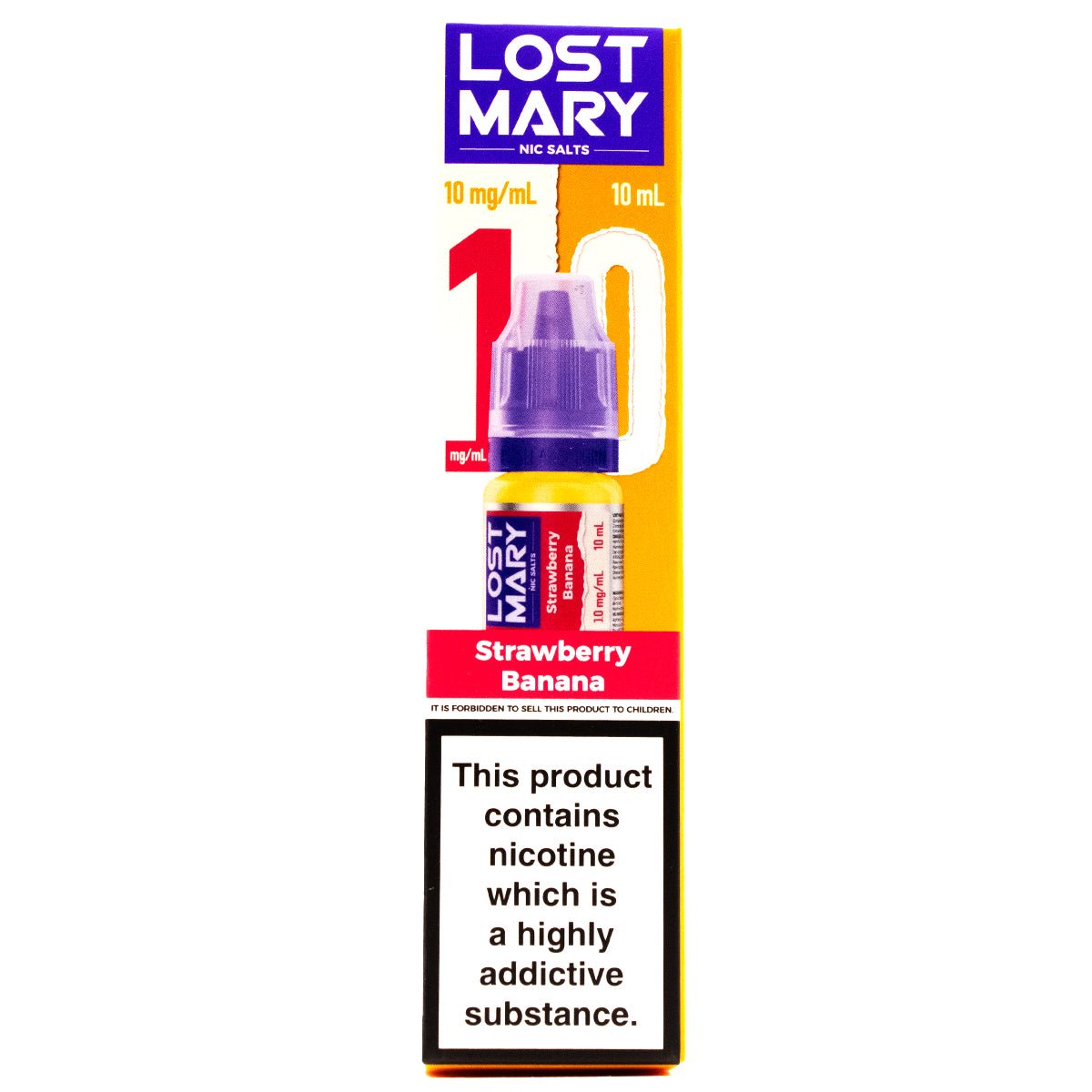 Strawberry Banana 10ml Nic Salt E - liquid By Lost Mary Nic Salts - Prime Vapes UK
