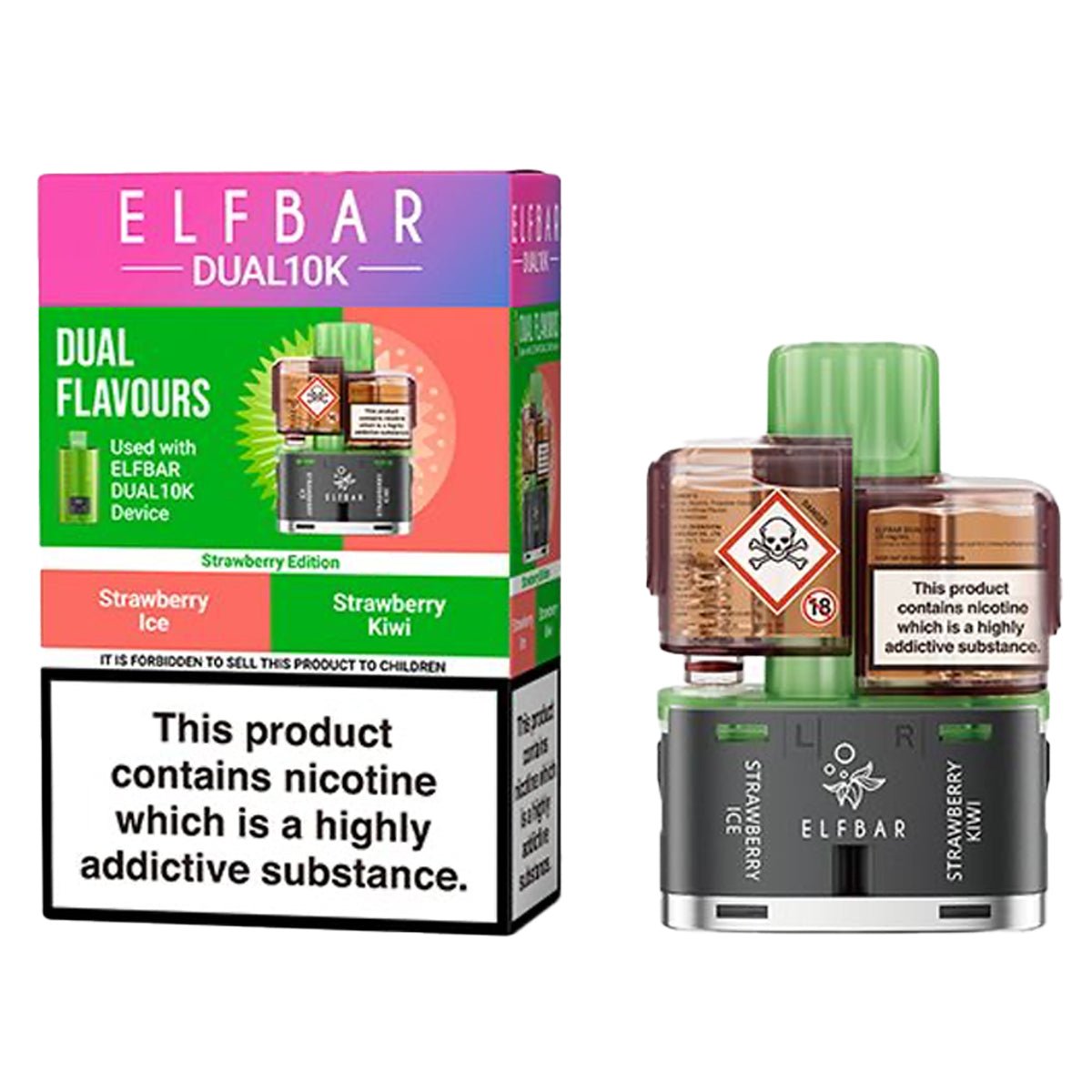 Strawberry Edition Pre - filled Pods By ElfBar 10K Dual - Prime Vapes UK