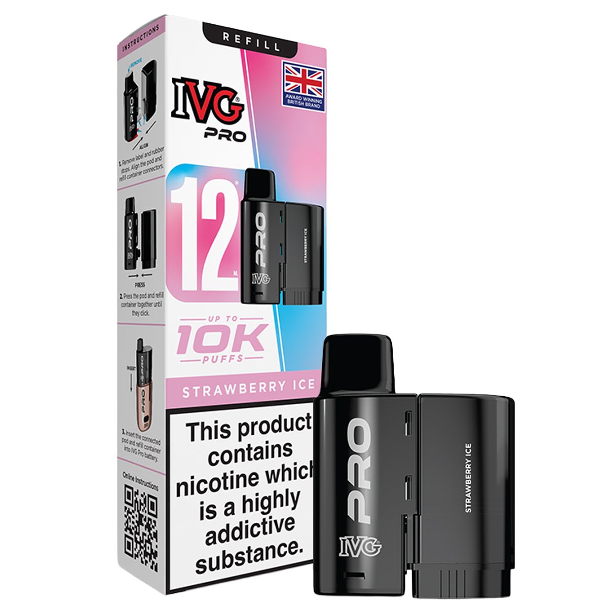 Strawberry Ice Pro 12 Pre - filled Pod by IVG - Prime Vapes UK