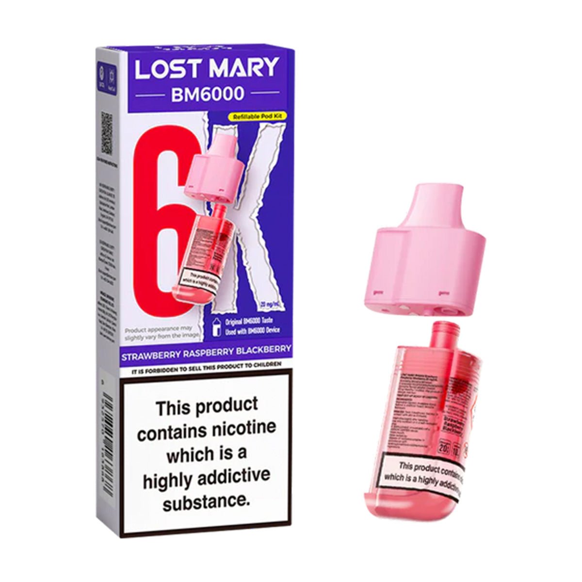 Strawberry Raspberry Blackberry BM6000 Prefilled Pod by Lost Mary - Prime Vapes UK