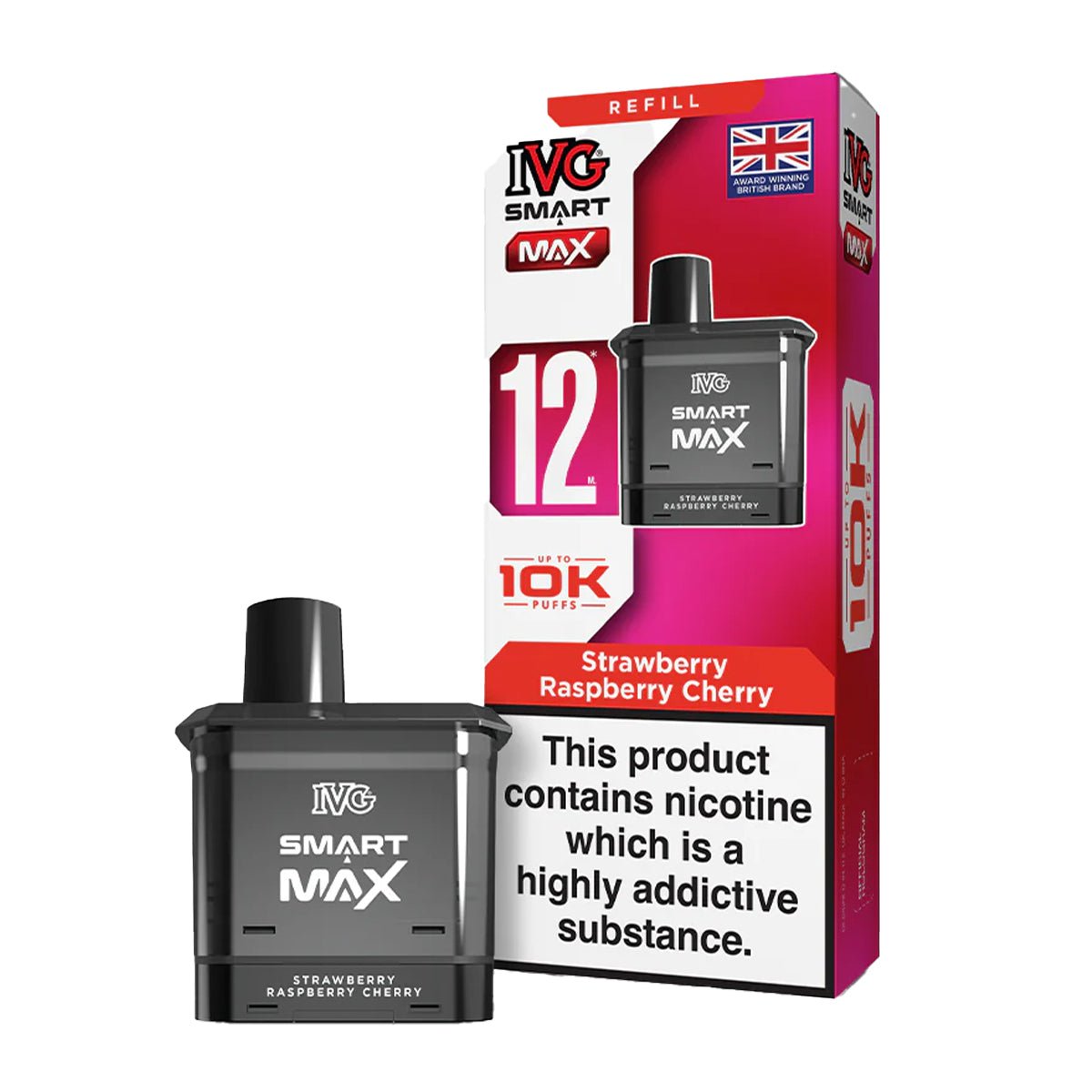 Strawberry Raspberry Cherry Pre - filled Pod by IVG Smart Max - Prime Vapes UK